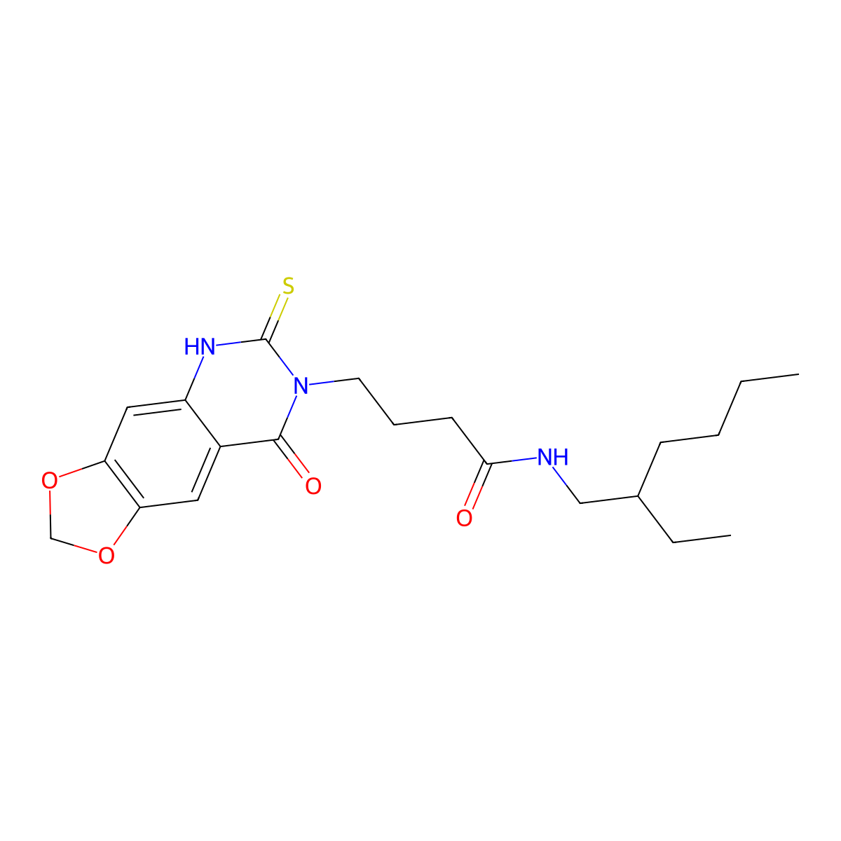 N-(2-ethylhexyl)-4-(8-oxo-6-sulfanylidene-5H-[1,3]dioxolo[4,5-g]quinazolin-7-yl)butanamide molecular structure, CAS 688054-22-0