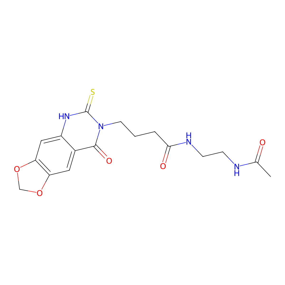 N-(2-acetamidoethyl)-4-(8-oxo-6-sulfanylidene-5H-[1,3]dioxolo[4,5-g]quinazolin-7-yl)butanamide molecular structure, CAS 688054-24-2