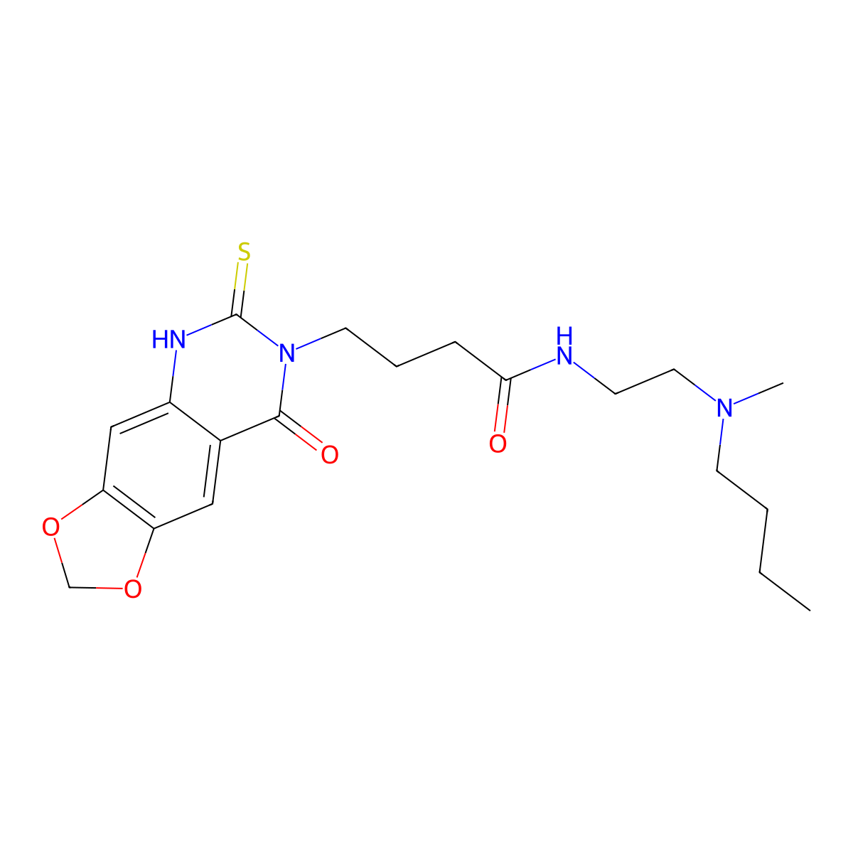 N-[2-[butyl(methyl)amino]ethyl]-4-(8-oxo-6-sulfanylidene-5H-[1,3]dioxolo[4,5-g]quinazolin-7-yl)butanamide molecular structure, CAS 688054-26-4