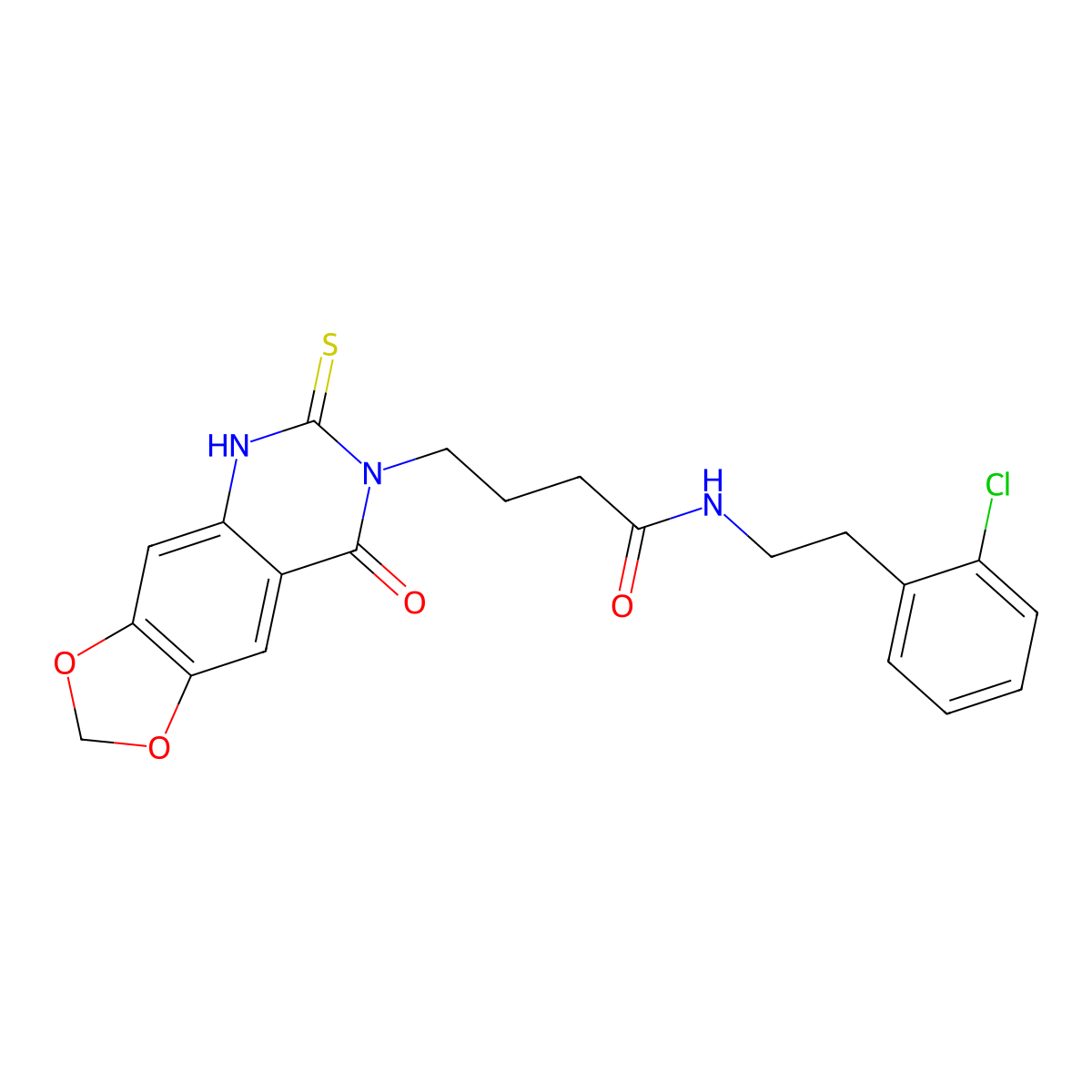N-[2-(2-chlorophenyl)ethyl]-4-(8-oxo-6-sulfanylidene-5H-[1,3]dioxolo[4,5-g]quinazolin-7-yl)butanamide molecular structure, CAS 688054-54-8