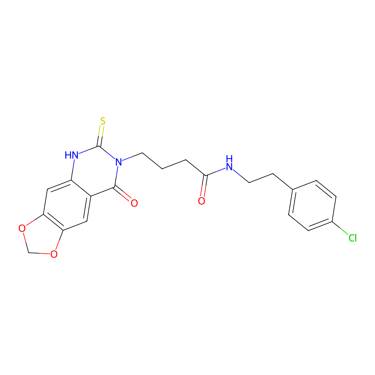 N-[2-(4-chlorophenyl)ethyl]-4-(8-oxo-6-sulfanylidene-5H-[1,3]dioxolo[4,5-g]quinazolin-7-yl)butanamide molecular structure, CAS 688054-55-9