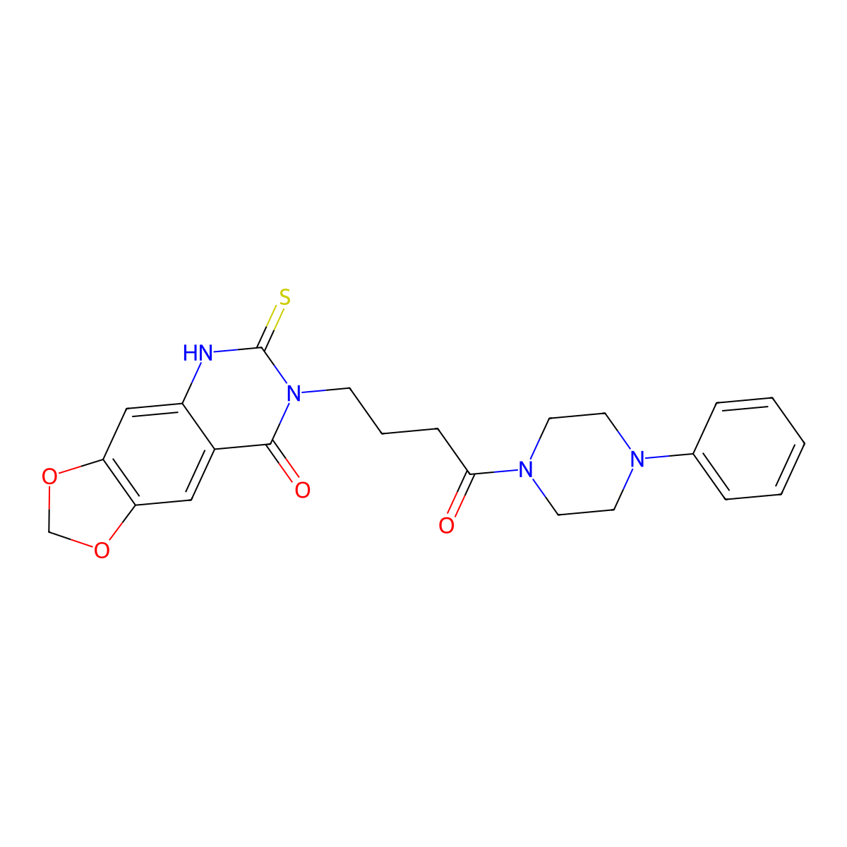 7-[4-oxo-4-(4-phenylpiperazin-1-yl)butyl]-6-sulfanylidene-5H-[1,3]dioxolo[4,5-g]quinazolin-8-one molecular structure, CAS 688054-68-4