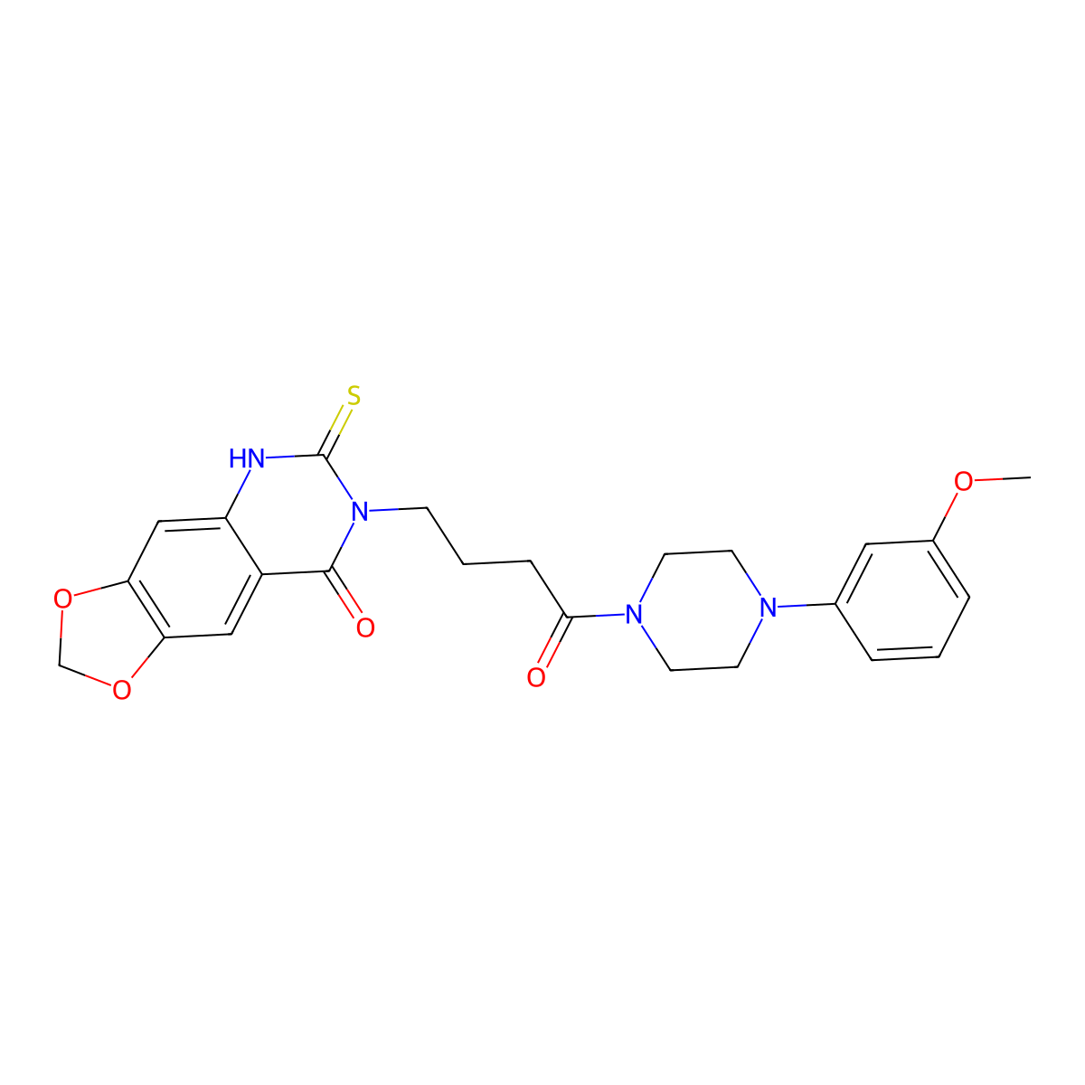 7-(4-(4-(3-methoxyphenyl)piperazin-1-yl)-4-oxobutyl)-6-thioxo-6,7-dihydro-[1,3]dioxolo[4,5-g]quinazolin-8(5H)-one molecular structure, CAS 688054-79-7