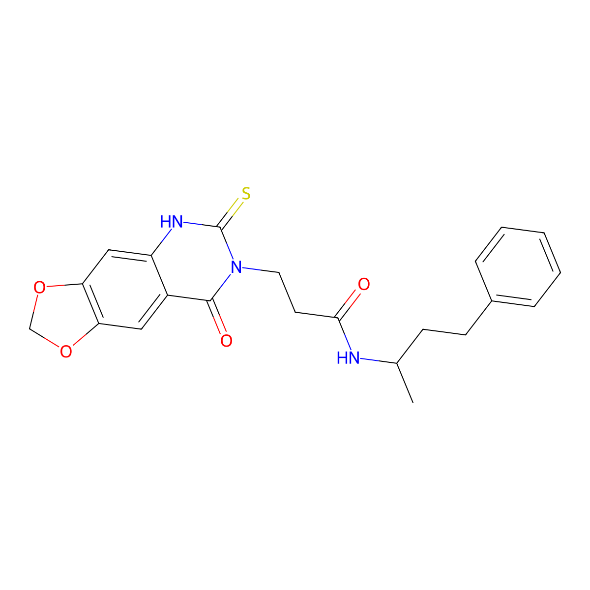 3-(8-oxo-6-sulfanylidene-5H-[1,3]dioxolo[4,5-g]quinazolin-7-yl)-N-(4-phenylbutan-2-yl)propanamide molecular structure, CAS 688054-91-3