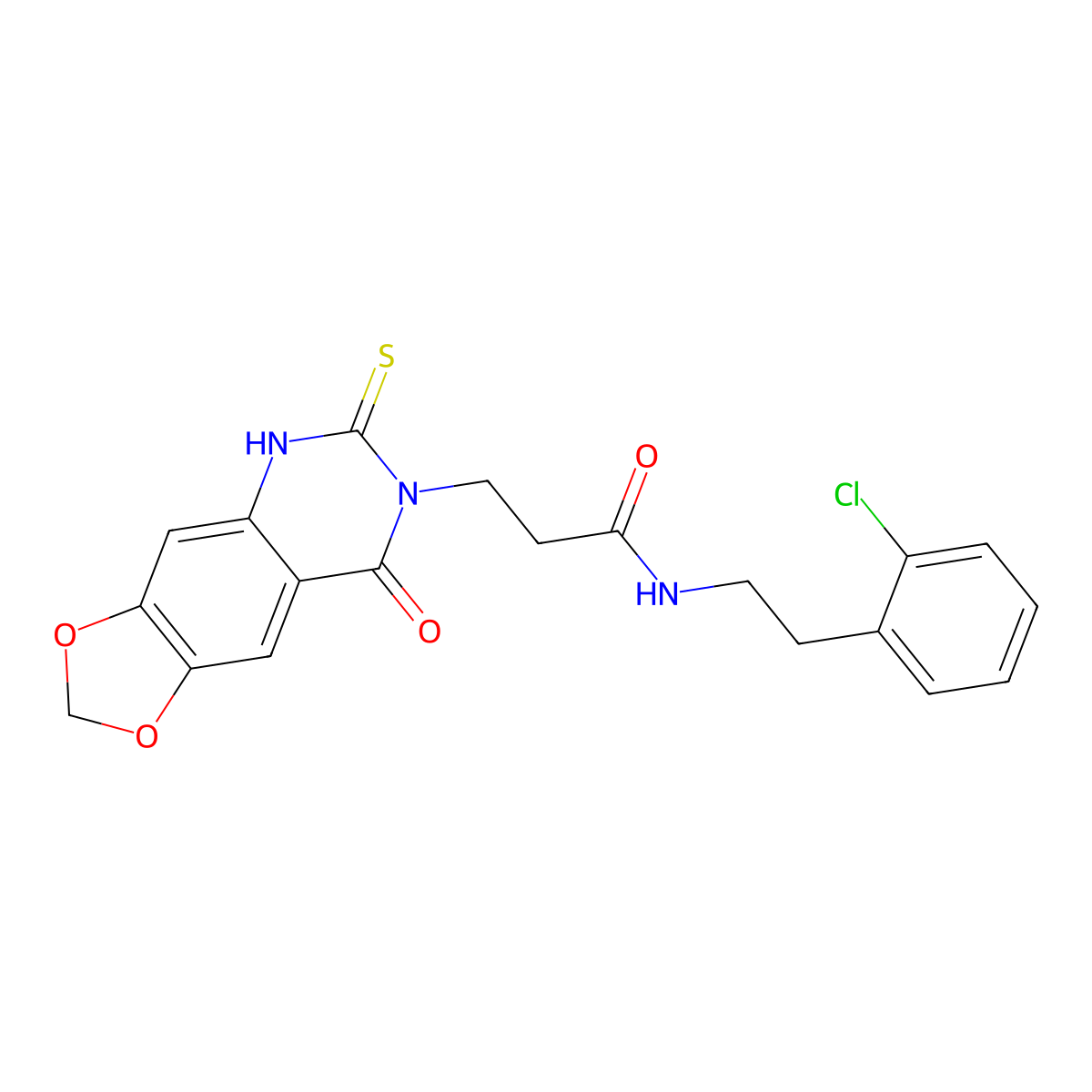 N-[2-(2-chlorophenyl)ethyl]-3-(8-oxo-6-sulfanylidene-5H-[1,3]dioxolo[4,5-g]quinazolin-7-yl)propanamide molecular structure, CAS 688055-16-5