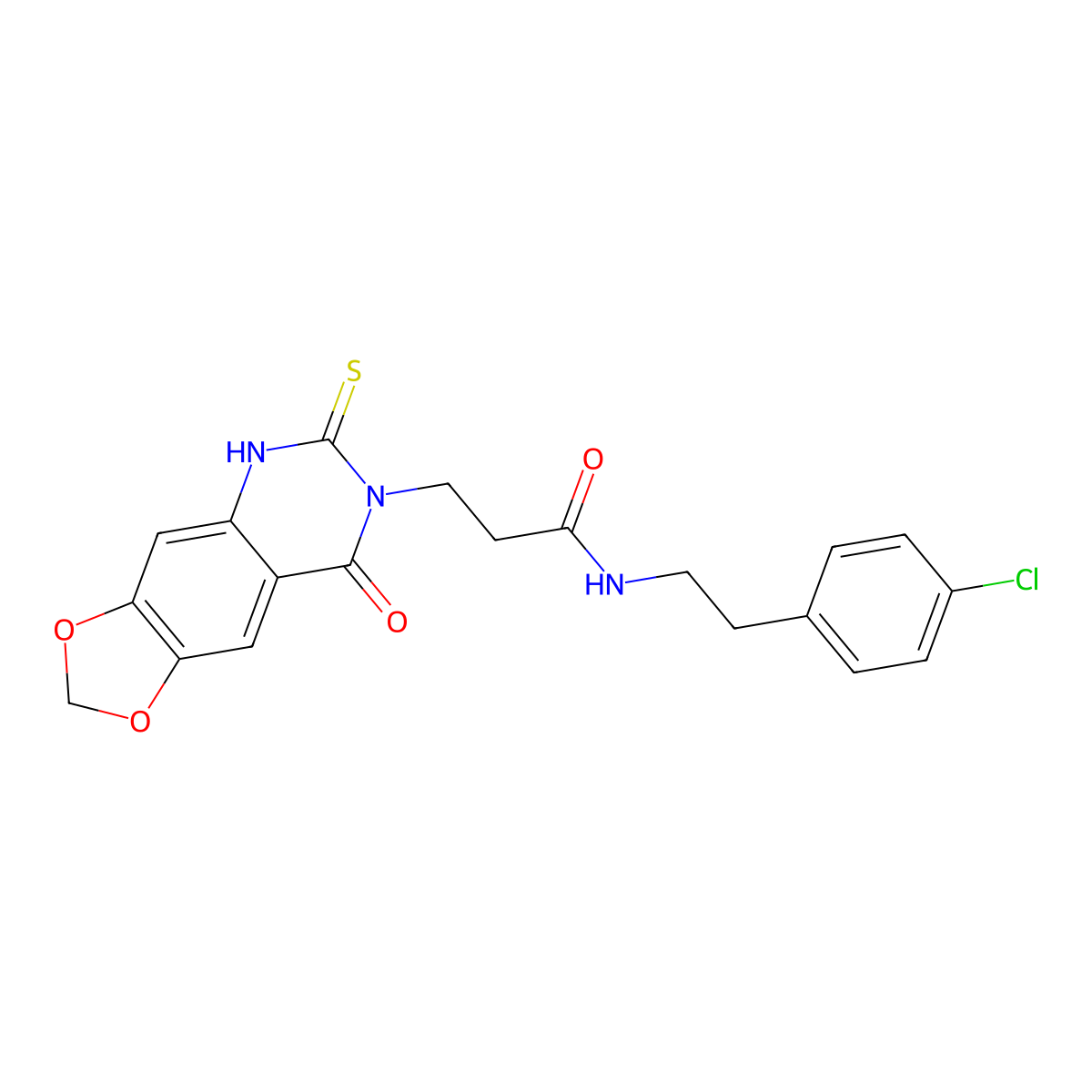 N-[2-(4-chlorophenyl)ethyl]-3-(8-oxo-6-sulfanylidene-5H-[1,3]dioxolo[4,5-g]quinazolin-7-yl)propanamide molecular structure, CAS 688055-17-6