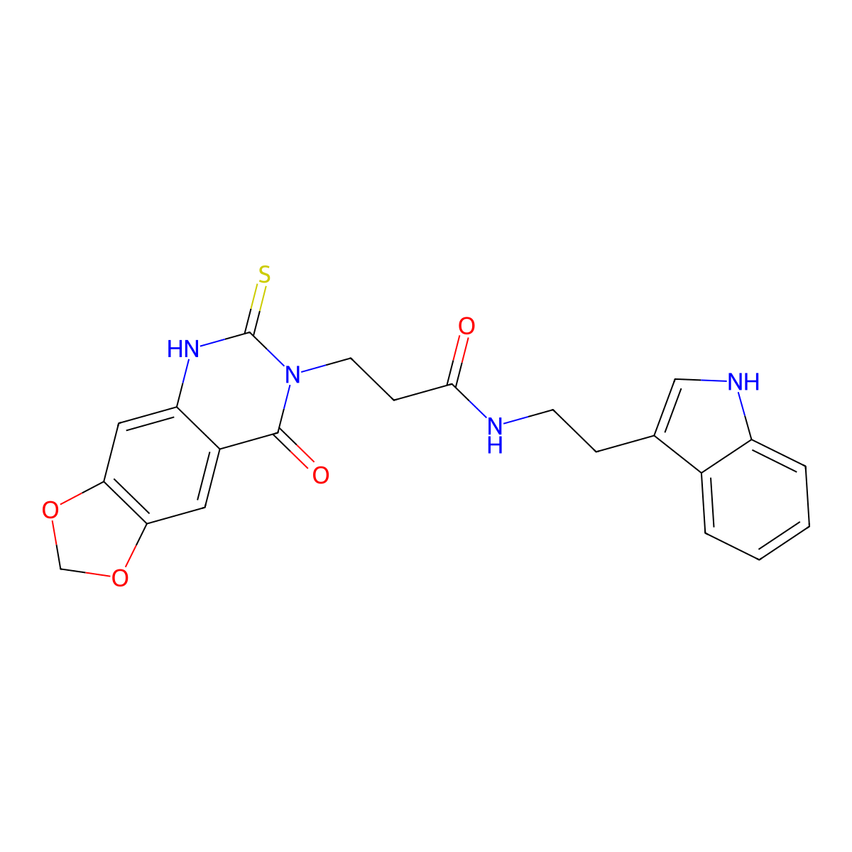 N-(2-(1H-indol-3-yl)ethyl)-3-(8-oxo-6-thioxo-5,6-dihydro-[1,3]dioxolo[4,5-g]quinazolin-7(8H)-yl)propanamide molecular structure, CAS 688055-19-8