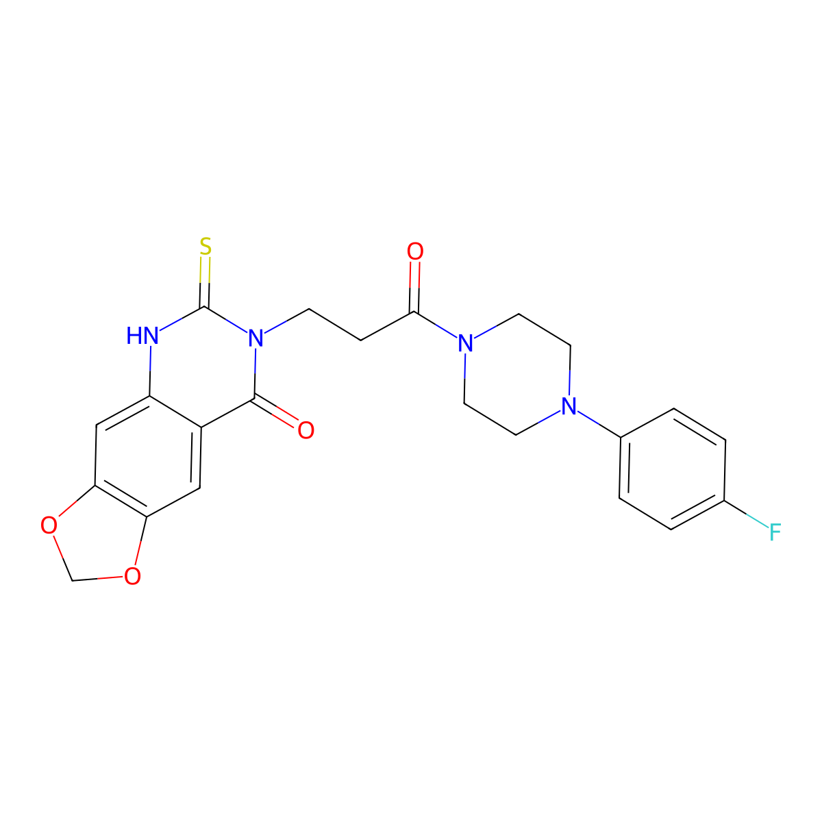 7-(3-(4-(4-fluorophenyl)piperazin-1-yl)-3-oxopropyl)-6-thioxo-6,7-dihydro-[1,3]dioxolo[4,5-g]quinazolin-8(5H)-one molecular structure, CAS 688055-38-1
