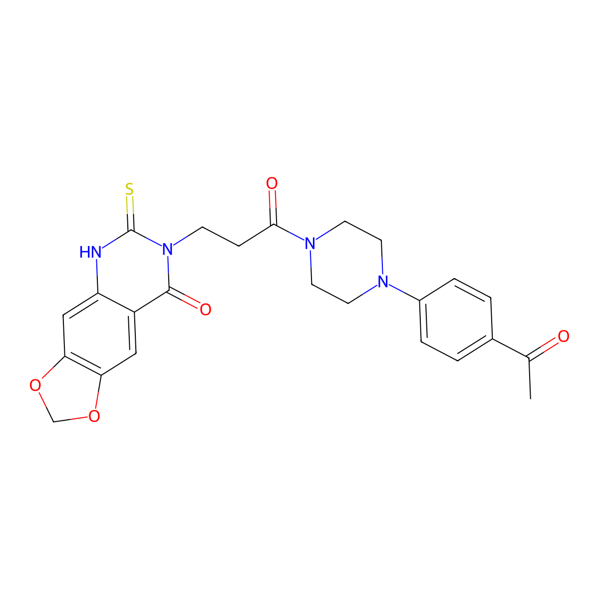 7-[3-[4-(4-acetylphenyl)piperazin-1-yl]-3-oxopropyl]-6-sulfanylidene-5H-[1,3]dioxolo[4,5-g]quinazolin-8-one molecular structure, CAS 688055-43-8