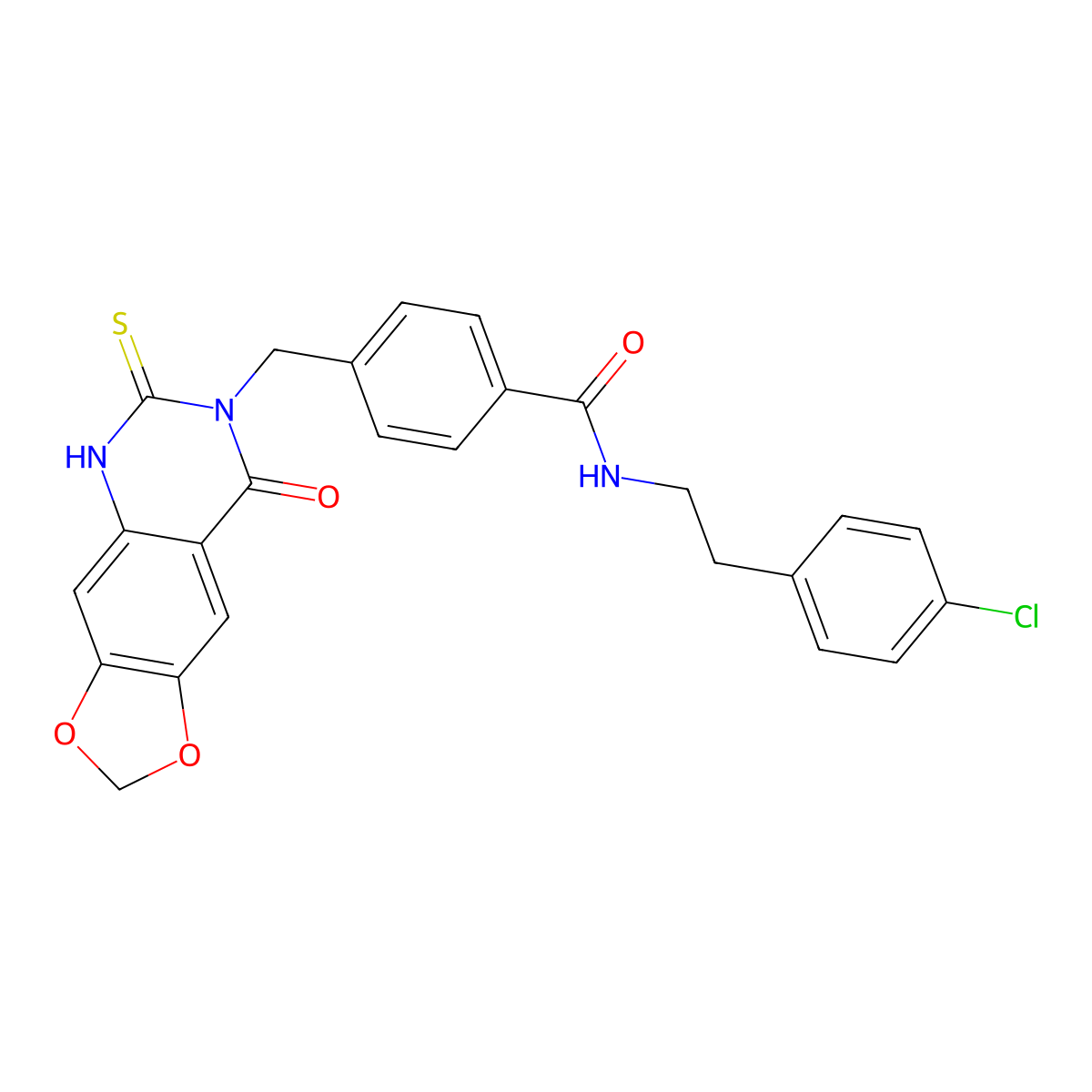 N-[2-(4-chlorophenyl)ethyl]-4-[(8-oxo-6-sulfanylidene-5H-[1,3]dioxolo[4,5-g]quinazolin-7-yl)methyl]benzamide molecular structure, CAS 688055-79-0