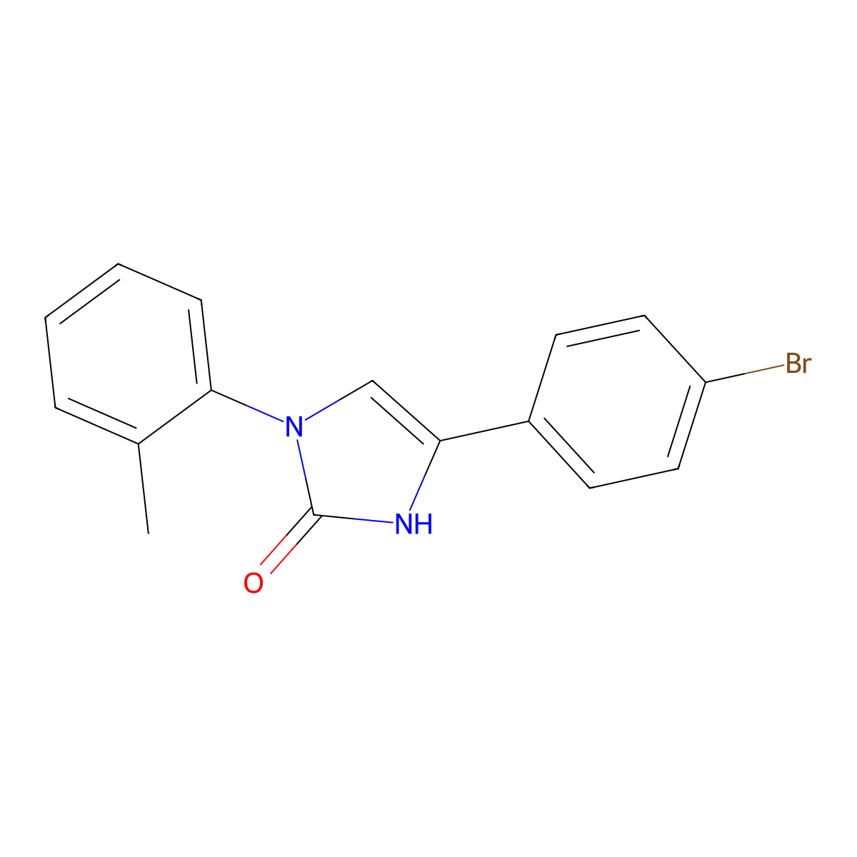 4-(4-bromophenyl)-1-(2-methylphenyl)-1,3-dihydro-2H-imidazol-2-one molecular structure, CAS 688057-70-7