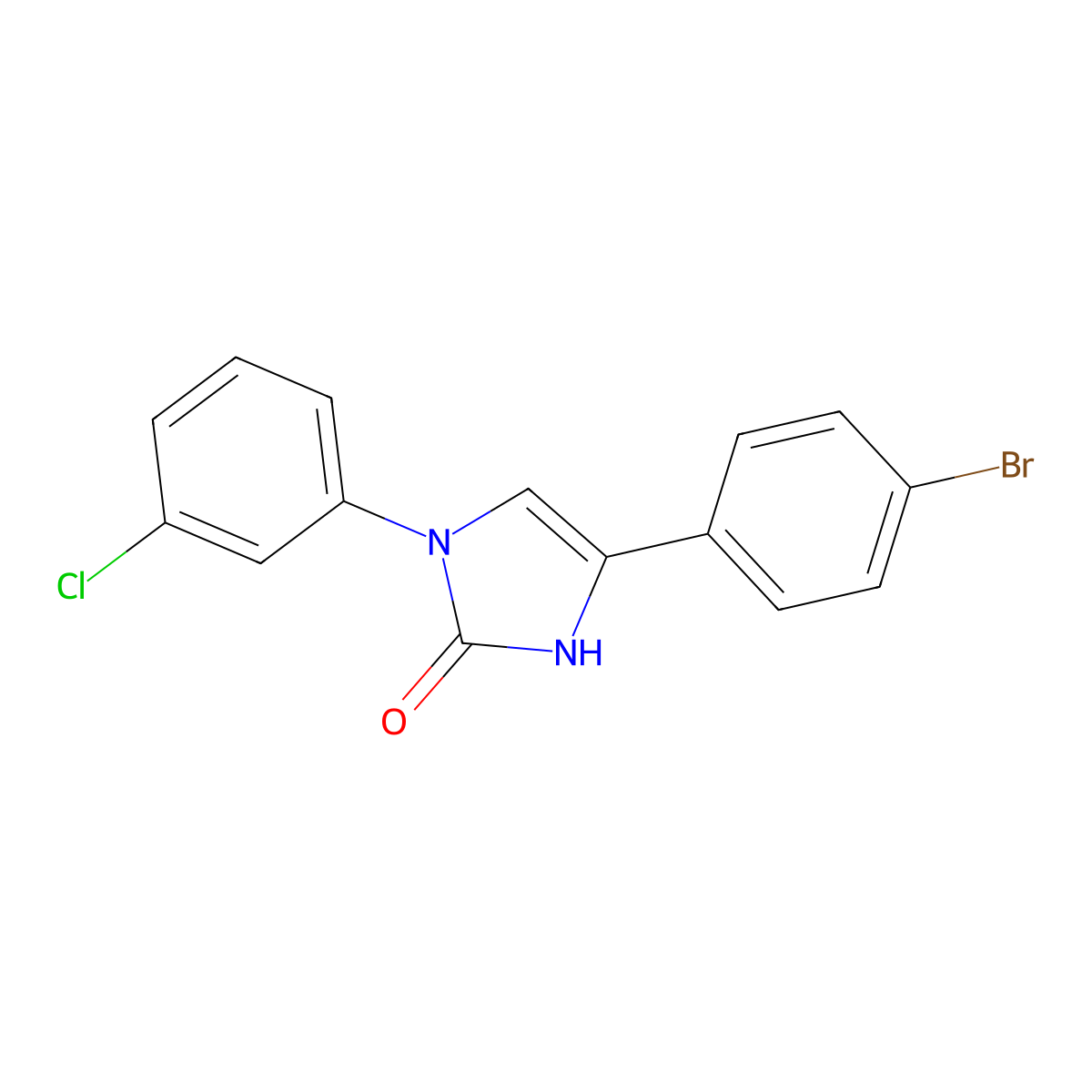 4-(4-bromophenyl)-1-(3-chlorophenyl)-1,3-dihydro-2H-imidazol-2-one molecular structure, CAS 688057-72-9