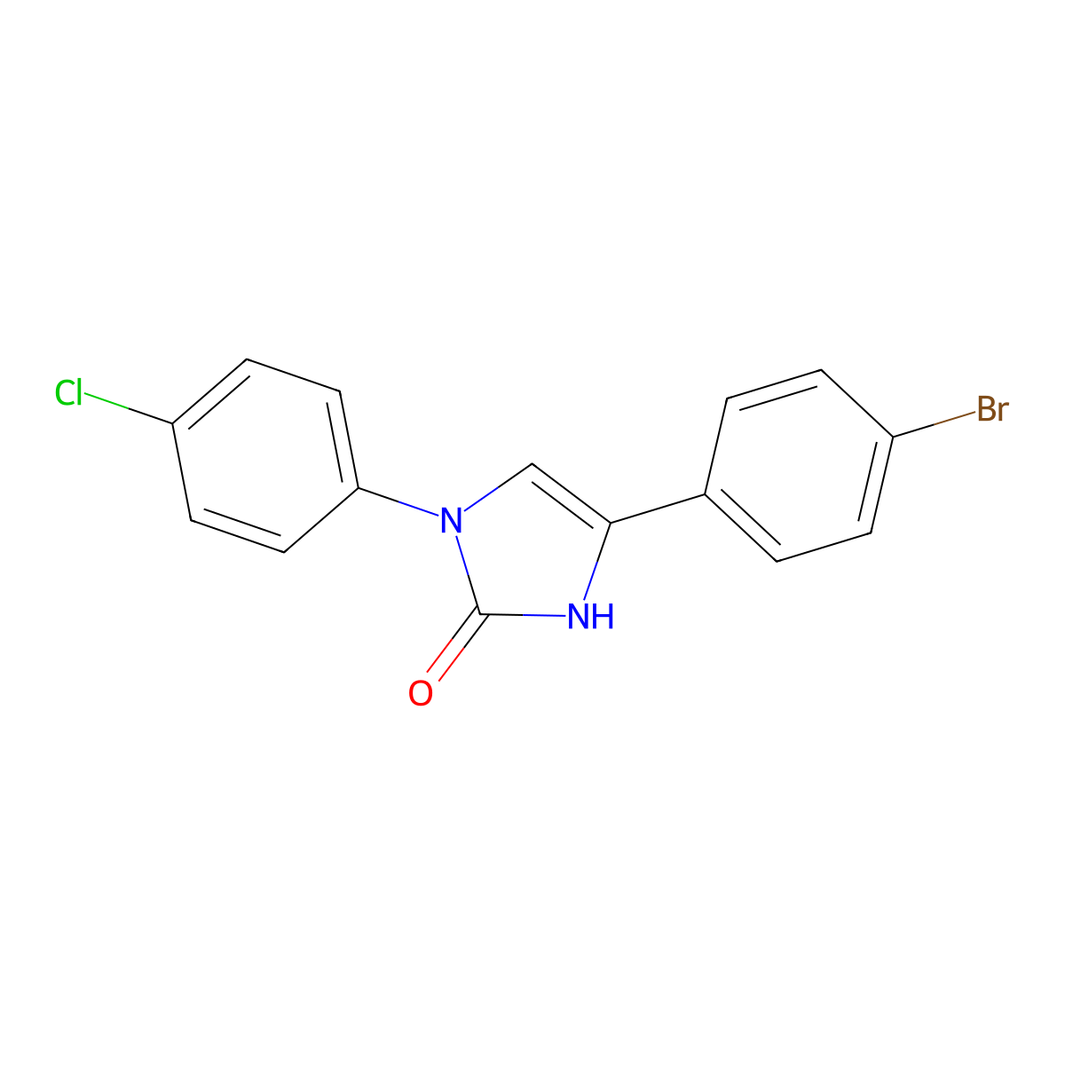 4-(4-bromophenyl)-1-(4-chlorophenyl)-1,3-dihydro-2H-imidazol-2-one molecular structure, CAS 688057-73-0