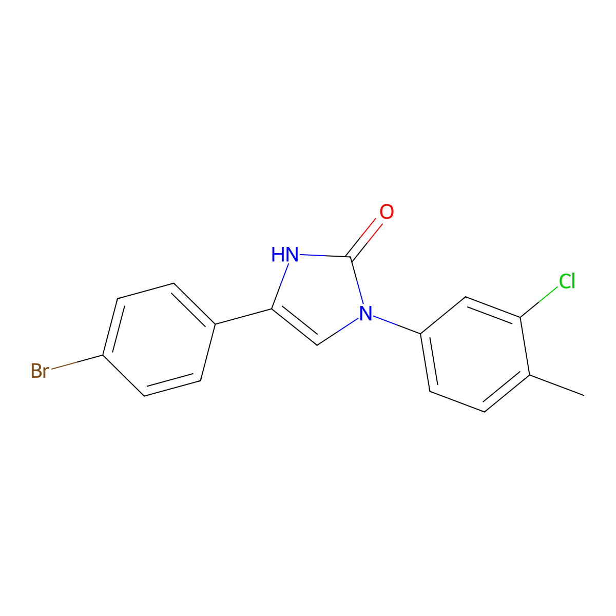 4-(4-bromophenyl)-1-(3-chloro-4-methylphenyl)-1,3-dihydro-2H-imidazol-2-one molecular structure, CAS 688057-75-2