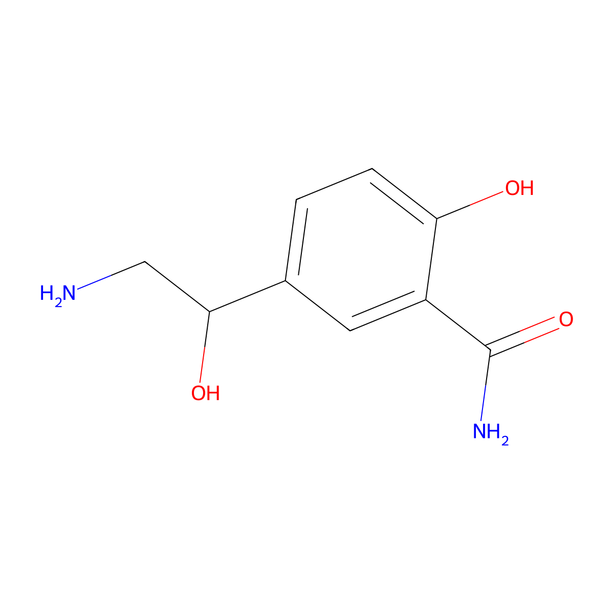 5-(2-Amino-1-hydroxyethyl)-2-hydroxybenzamide molecular structure, CAS 68807-83-0