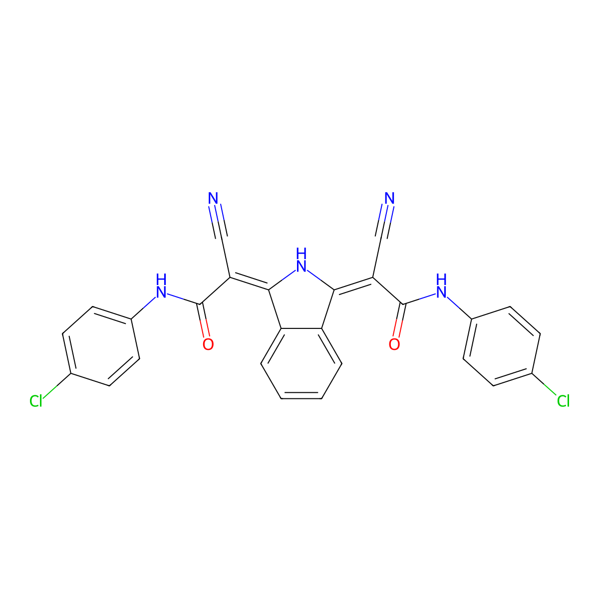 Acetamide, 2,2'-(1H-isoindole-1,3(2H)-diylidene)bis(N-(4-chlorophenyl)-2-cyano- molecular structure, CAS 68808-70-8
