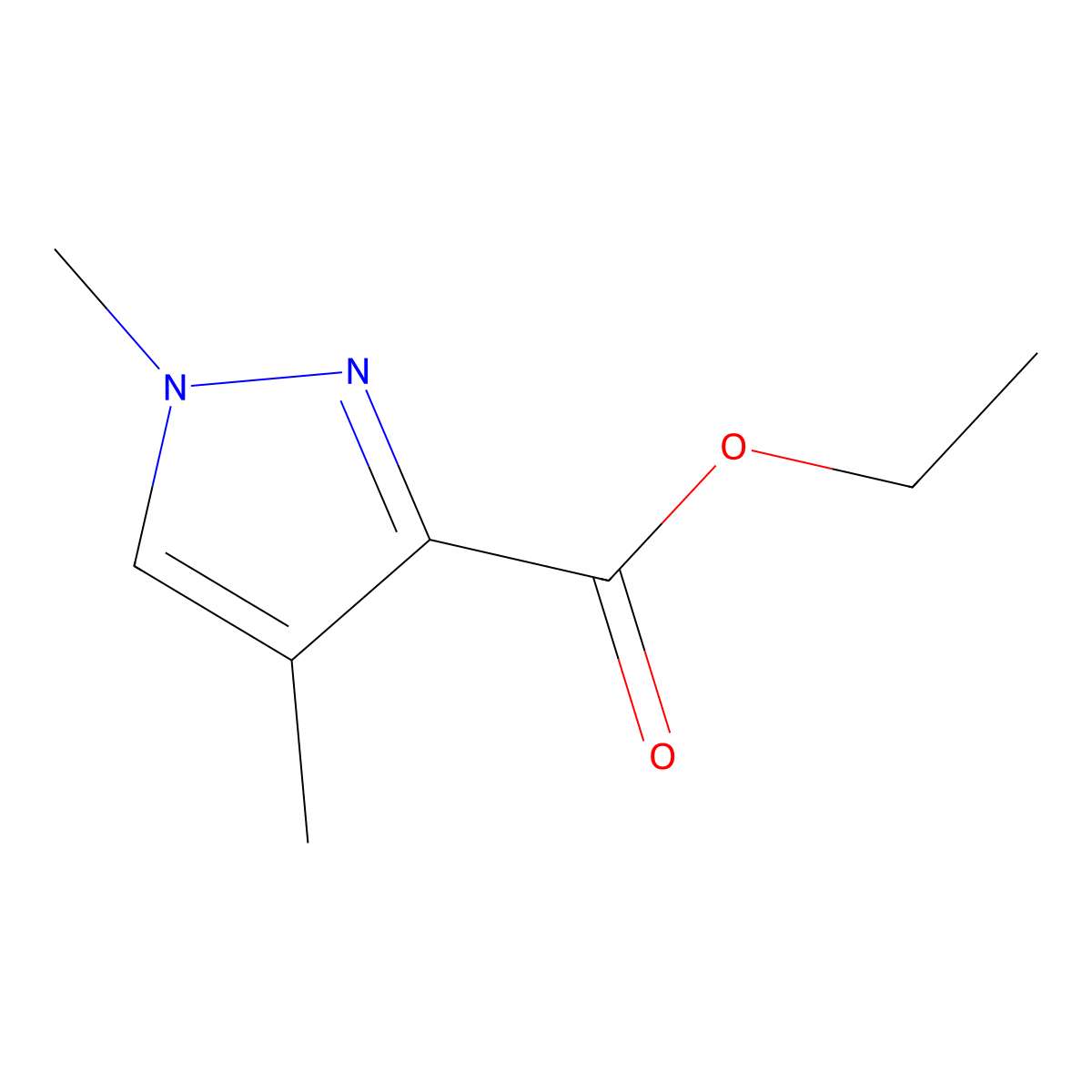 ethyl 1,4-dimethyl-1H-pyrazole-3-carboxylate molecular structure, CAS 68809-65-4
