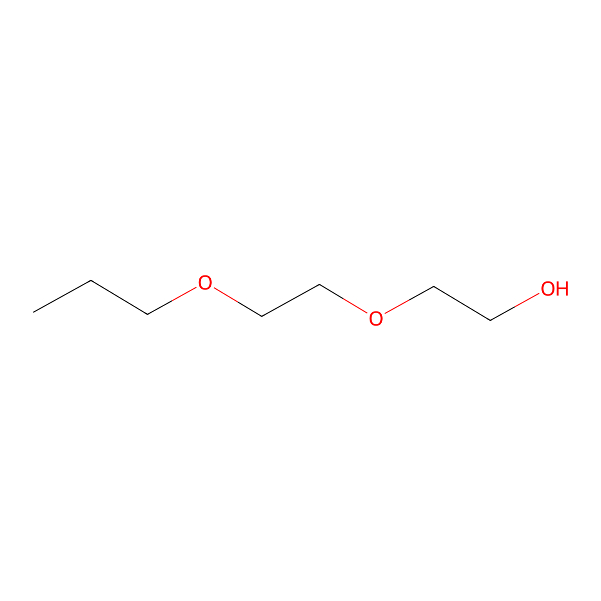 Diethylene glycol monopropyl ether molecular structure, CAS 6881-94-3