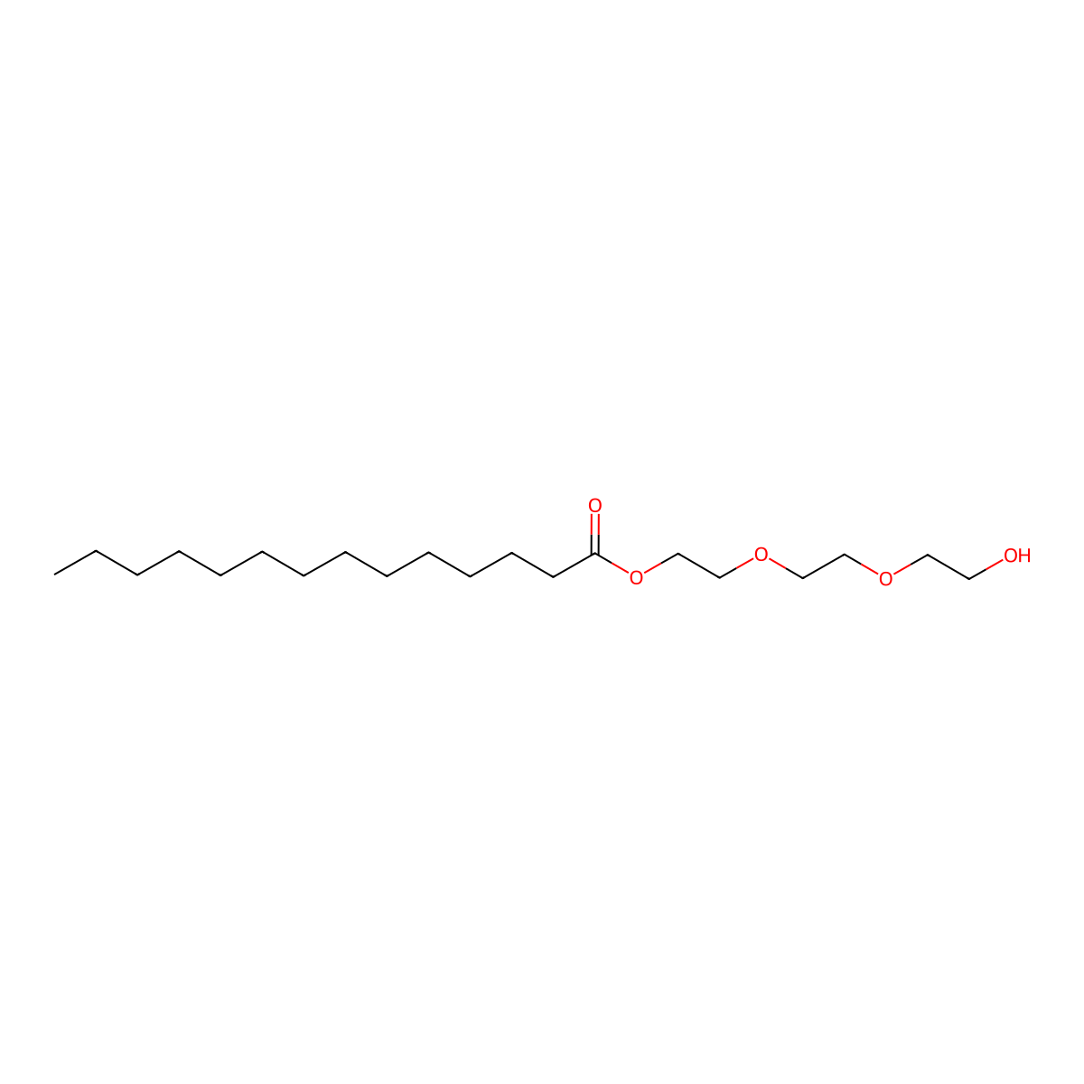 2-[2-(2-Hydroxyethoxy)ethoxy]ethyl tetradecanoate molecular structure, CAS 68818-05-3