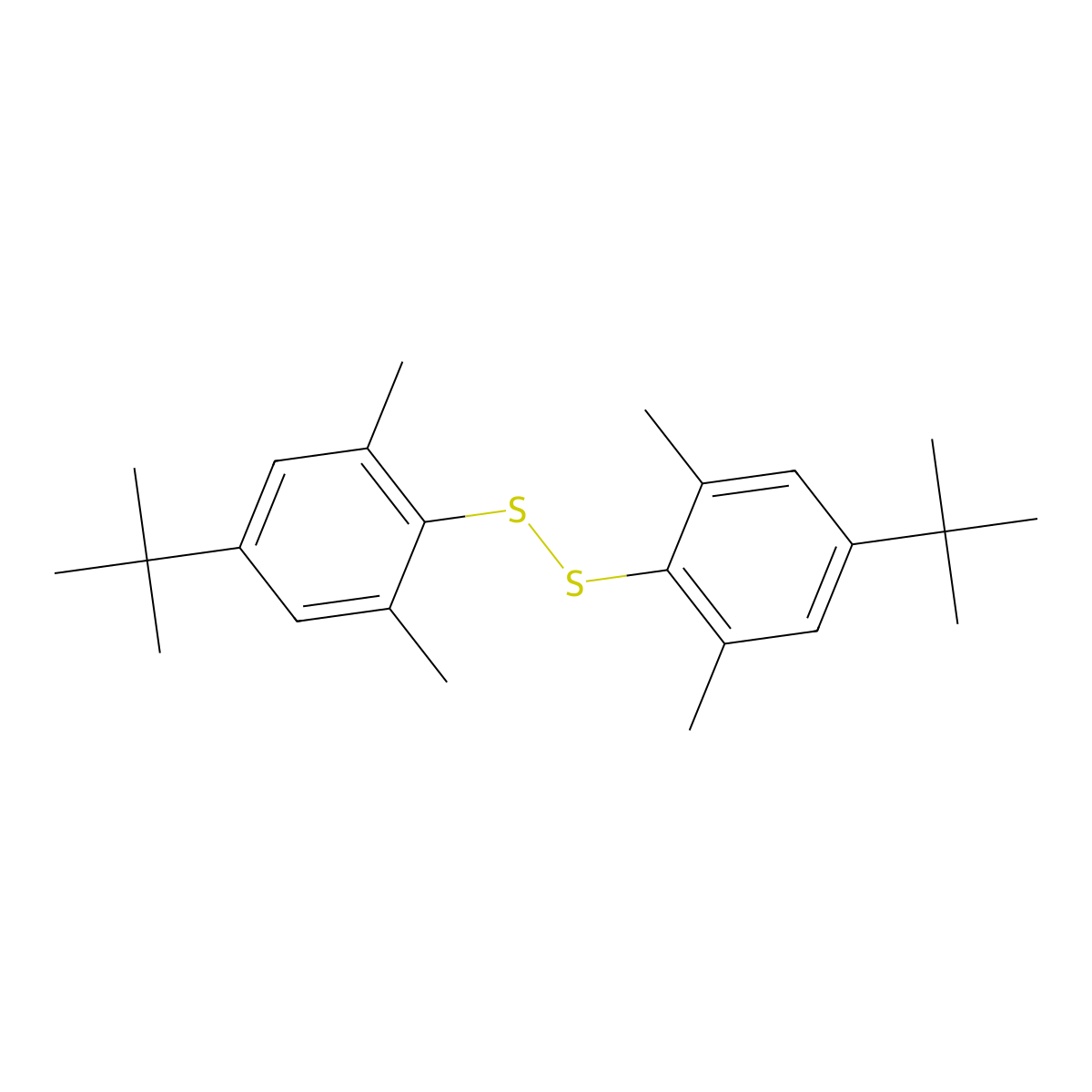 Bis(4-tert-butyl-2,6-dimethylphenyl) disulfide molecular structure, CAS 68819-90-9