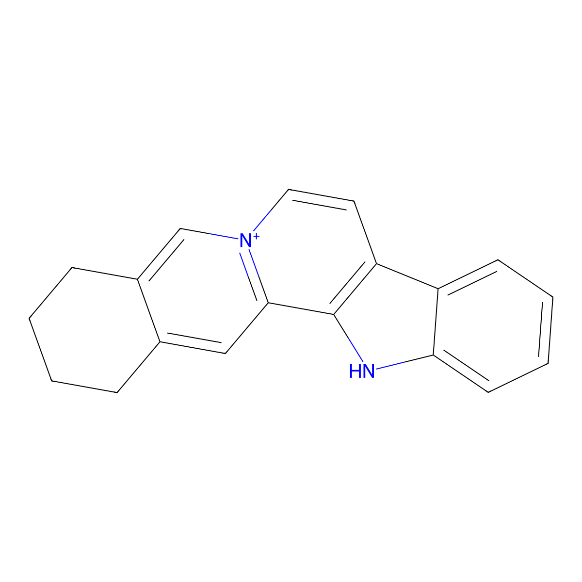 Sempervirine cation molecular structure, CAS 6882-99-1