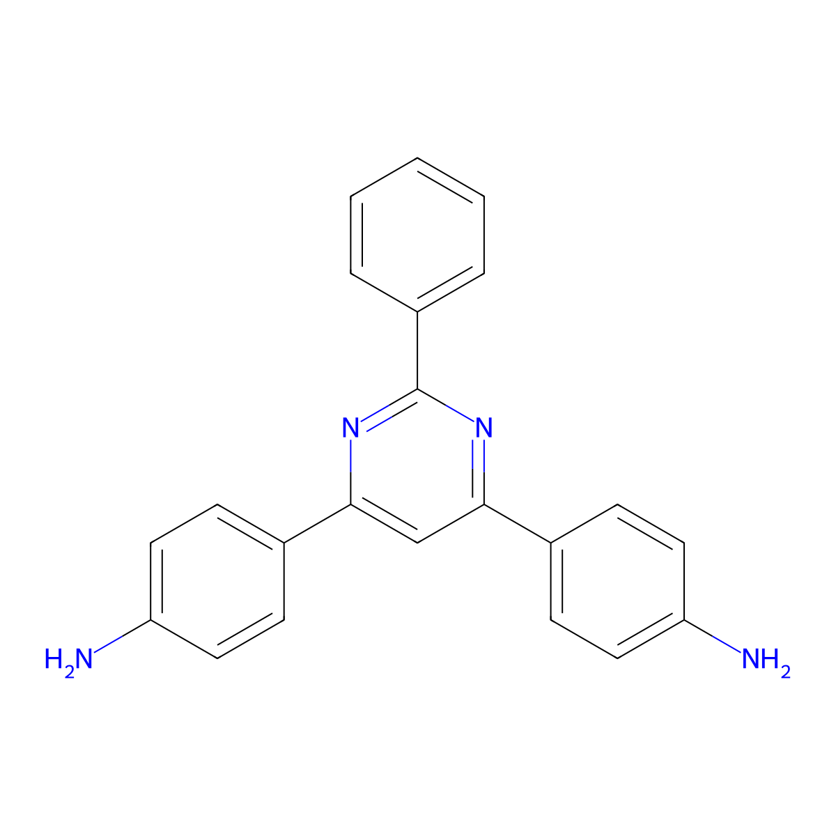 {4-[6-(4-Aminophenyl)-2-phenylpyrimidin-4-yl]phenyl}amine molecular structure, CAS 68820-65-5