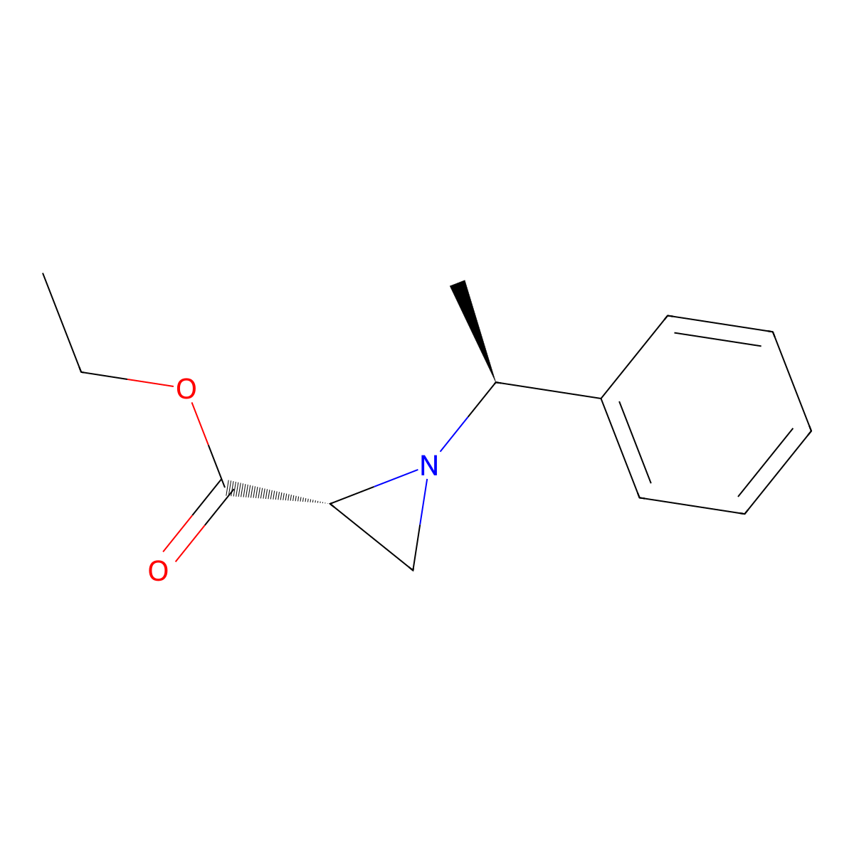 ethyl 1-[(S)-1-phenylethyl]aziridine-(R)-carboxylate molecular structure, CAS 68820-71-3