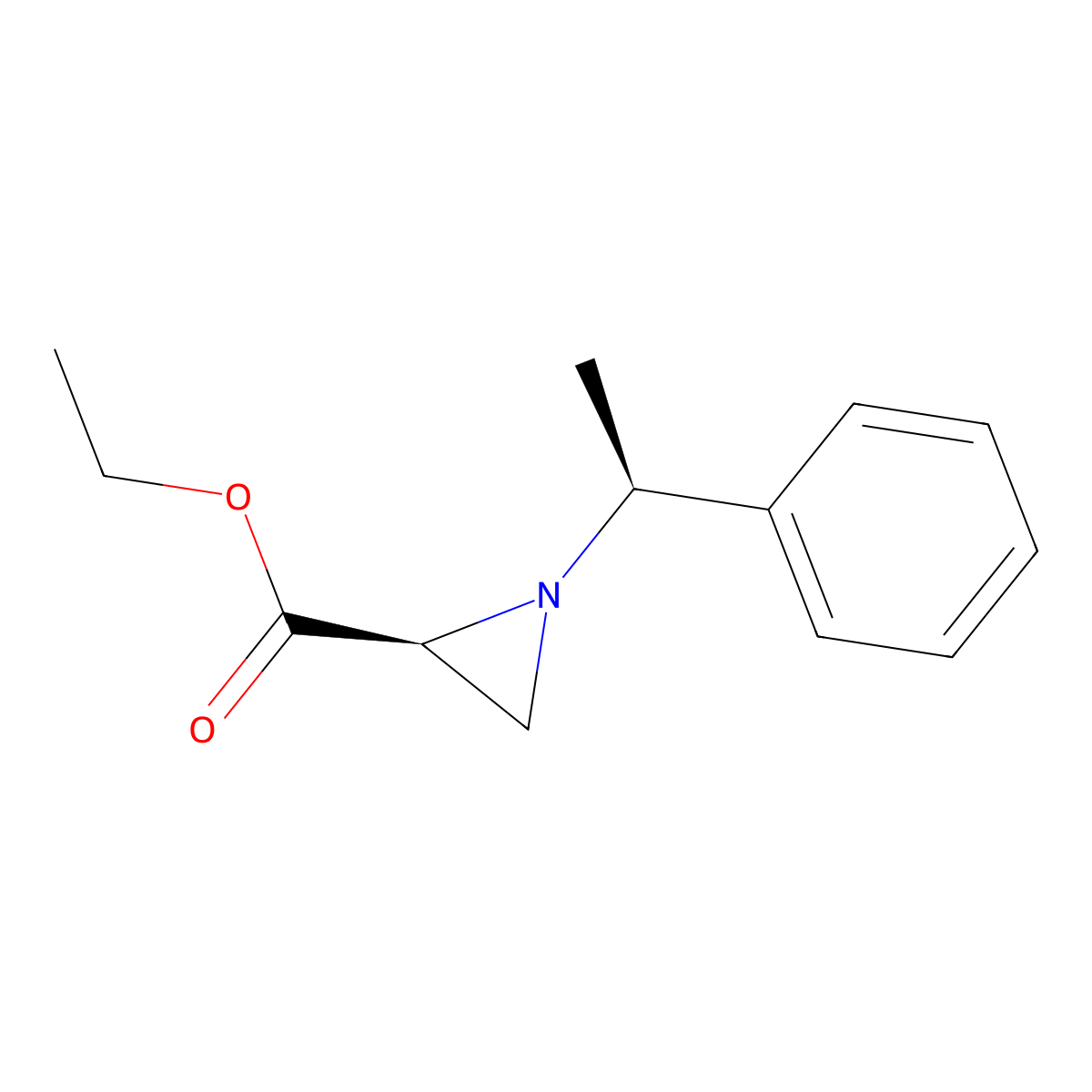 ethyl 1-[(S)-1-phenylethyl]aziridine-(S)-carboxylate molecular structure, CAS 68820-81-5
