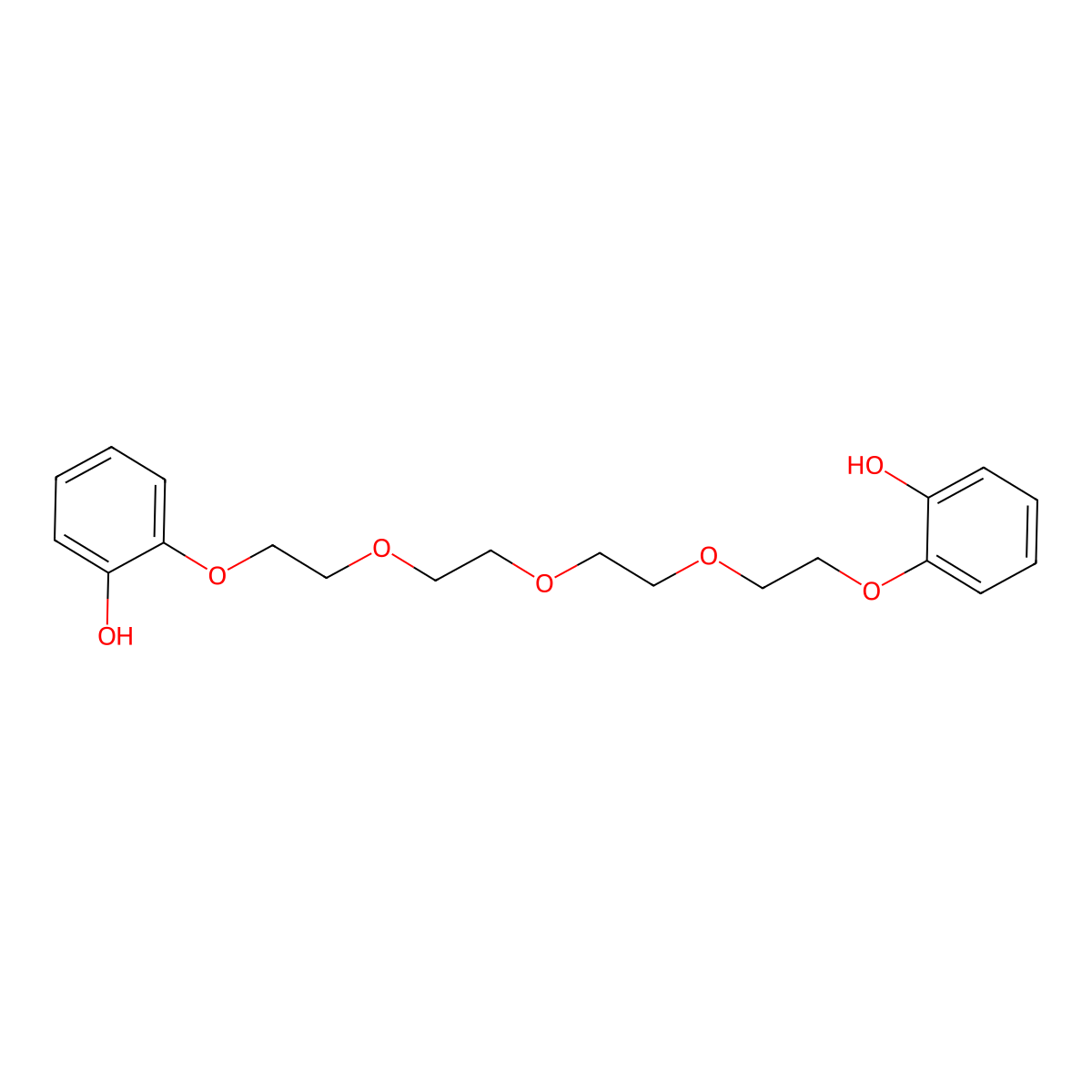 2-[2-(2-{2-[2-(2-Hydroxyphenoxy)ethoxy]ethoxy}ethoxy)ethoxy]phenol molecular structure, CAS 68822-98-0