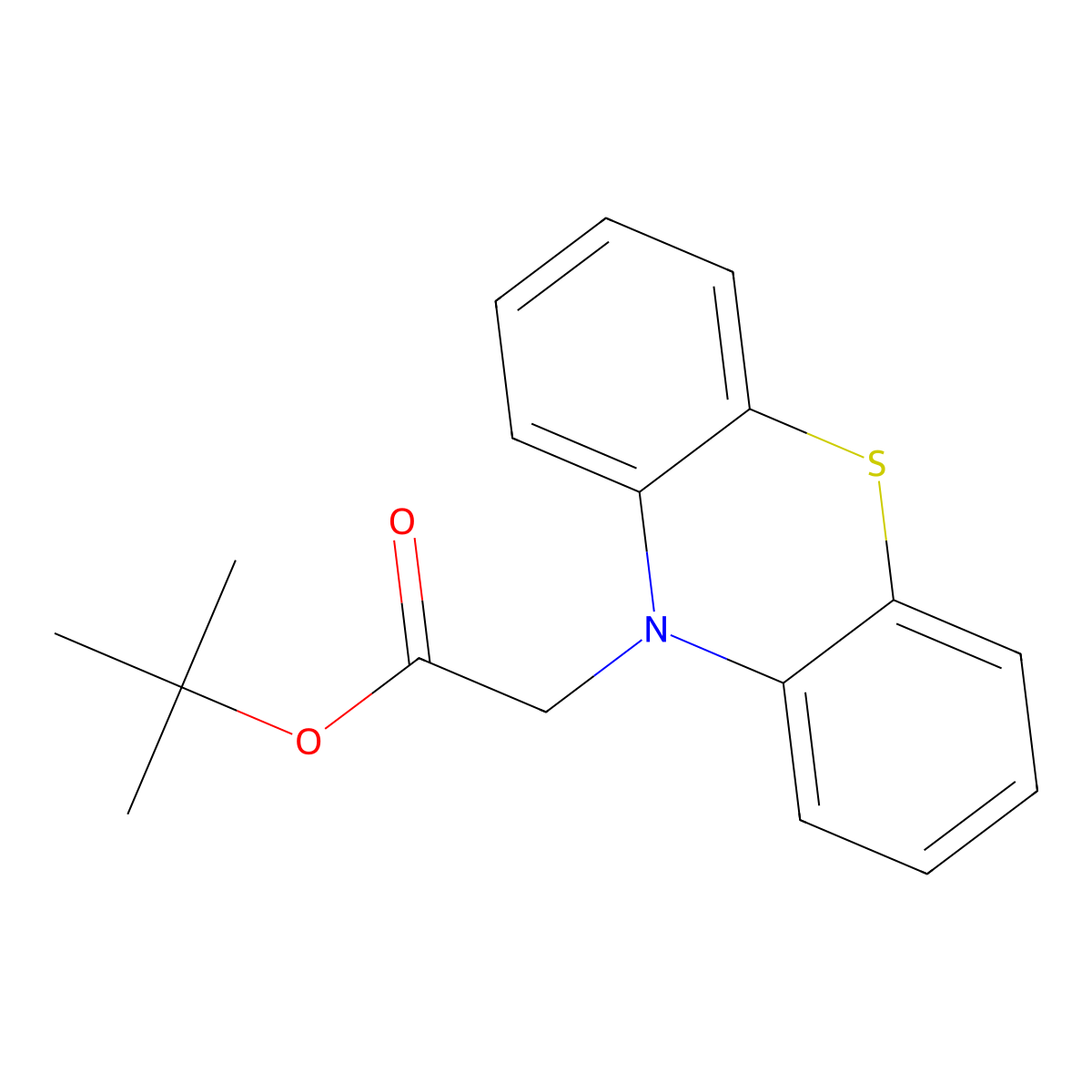 tert-Butyl 2-(10H-phenothiazin-10-yl)acetate molecular structure, CAS 68825-29-6