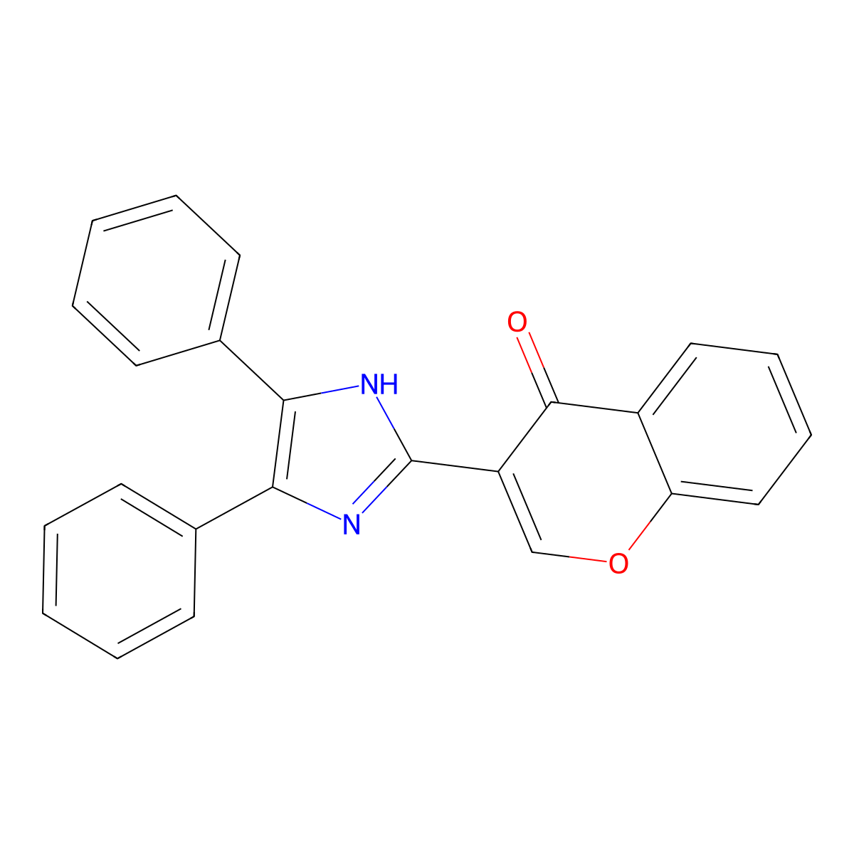 3-(4,5-diphenyl-1H-imidazol-2-yl)chromen-4-one molecular structure, CAS 68827-54-3