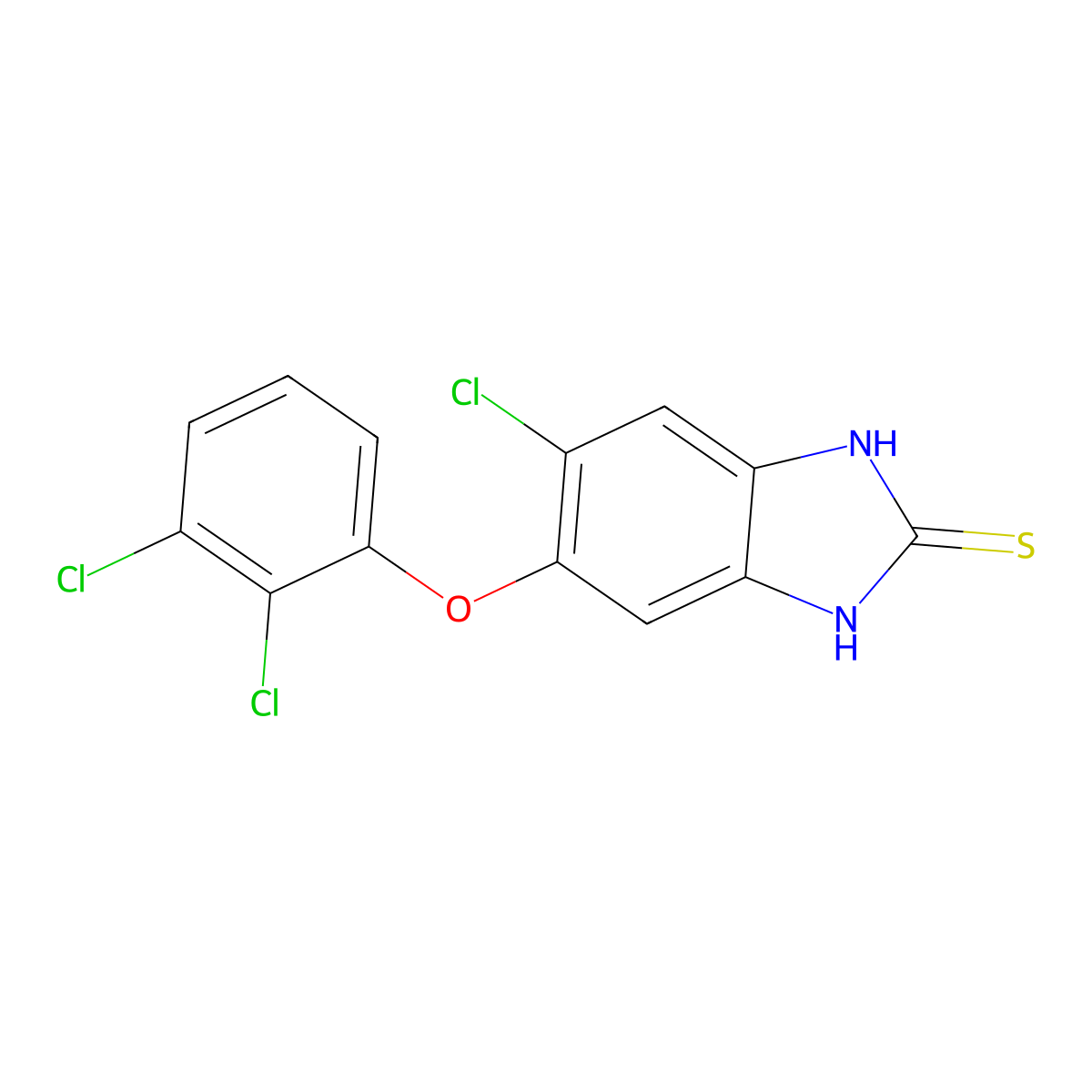 5-Chloro-6-(2,3-dichlorophenoxy)-1H-benzimidazole-2-thiol molecular structure, CAS 68828-69-3