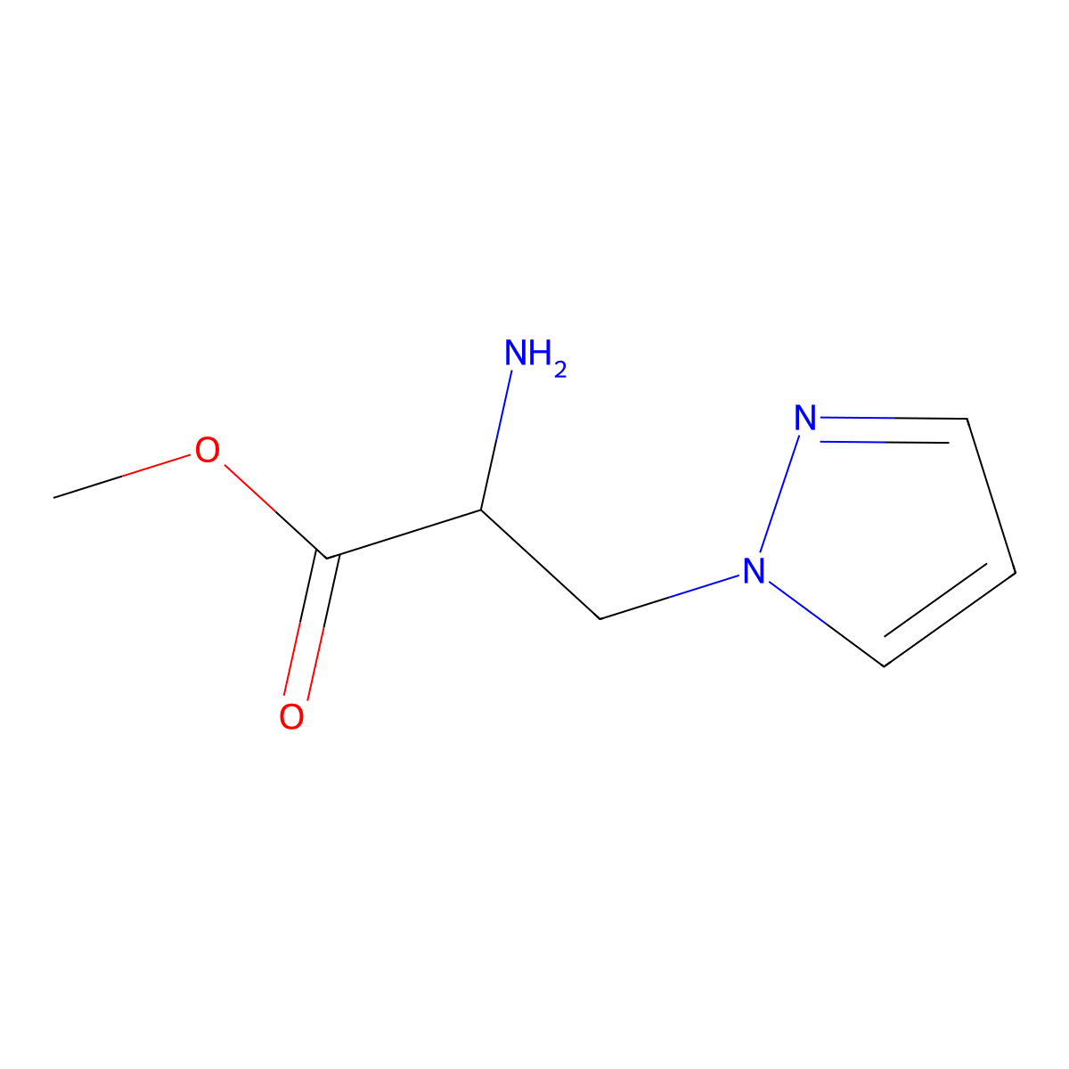 methyl 2-amino-3-(1H-pyrazol-1-yl)propanoate molecular structure, CAS 688303-91-5