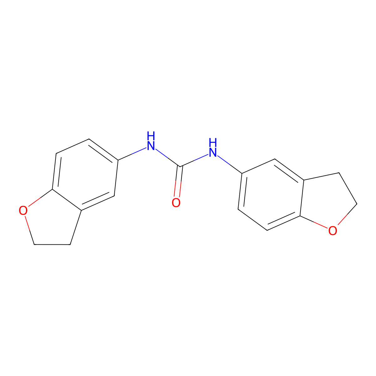 1,3-Bis(2,3-dihydro-1-benzofuran-5-yl)urea molecular structure, CAS 688309-04-8
