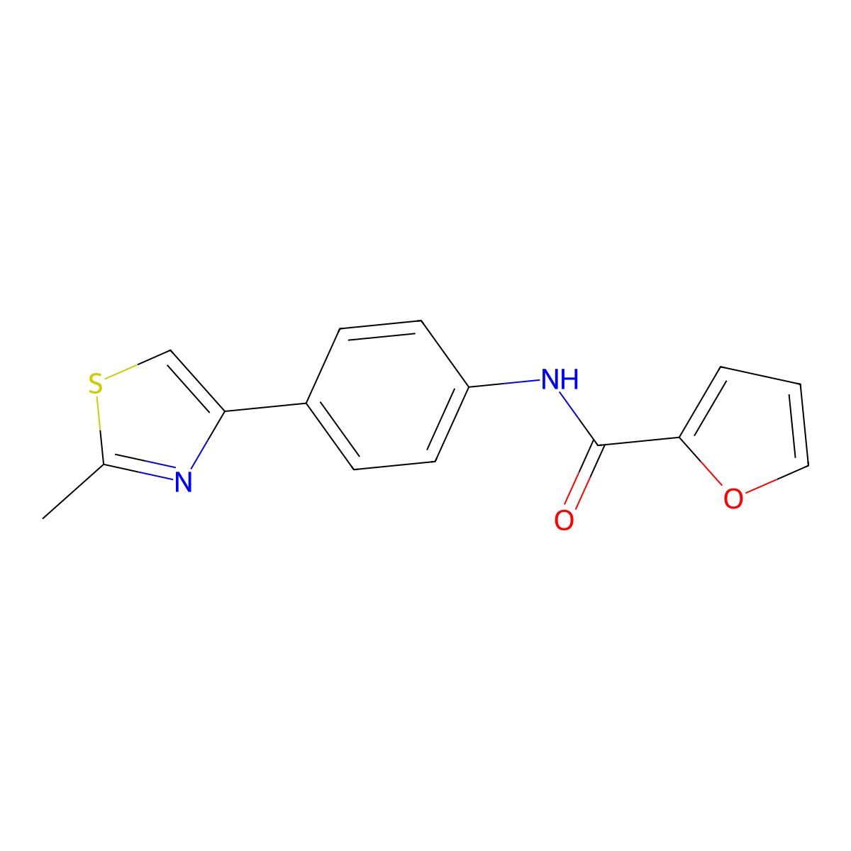 N-[4-(2-methyl-1,3-thiazol-4-yl)phenyl]furan-2-carboxamide molecular structure, CAS 688310-22-7