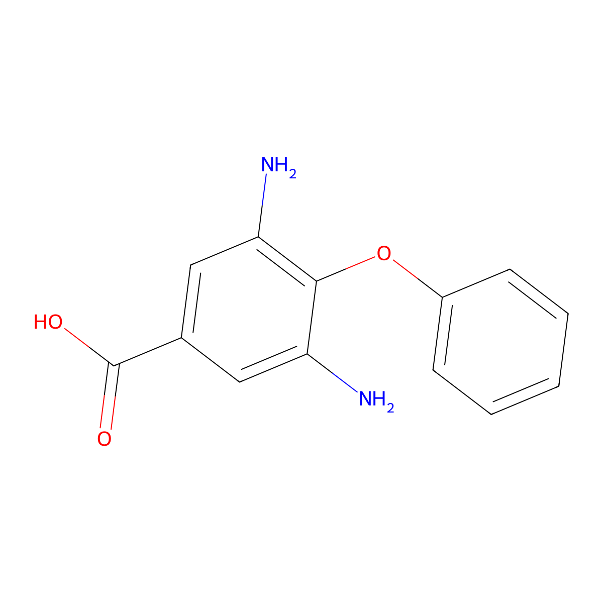 3,5-Diamino-4-phenoxy-benzoic acid molecular structure, CAS 688318-18-5