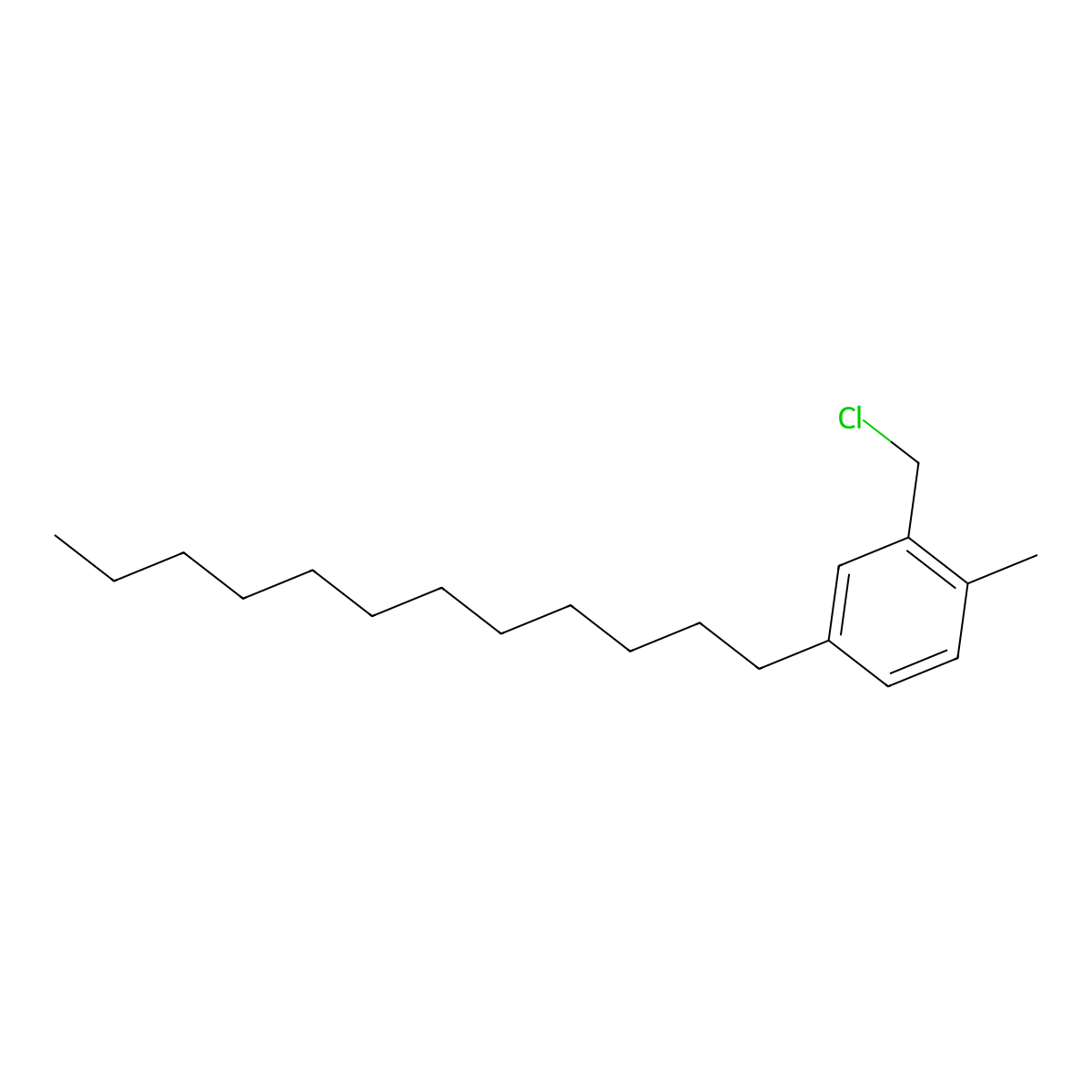 Benzene, 2-(chloromethyl)-4-dodecyl-1-methyl- molecular structure, CAS 68833-60-3