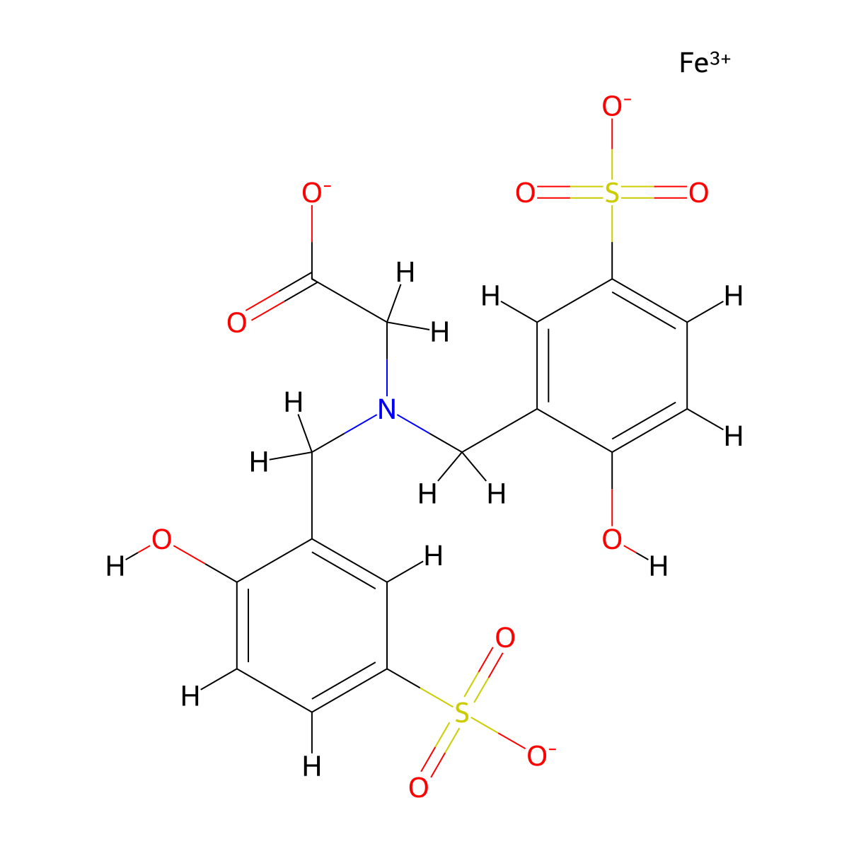 Iron, (N,N-bis((2-(hydroxy-kappaO)-5-sulfophenyl)methyl)glycinato(3-)-kappaN,kappaO)- molecular structure, CAS 68833-87-4