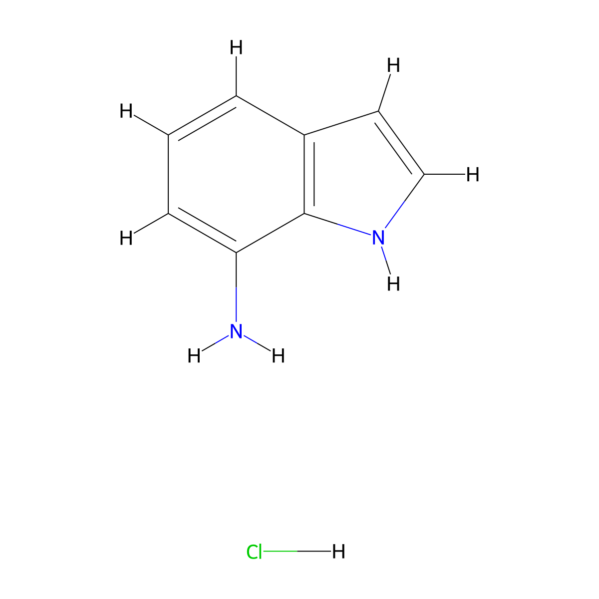 1H-Indol-7-amine, hydrochloride (1:1) molecular structure, CAS 68833-93-2
