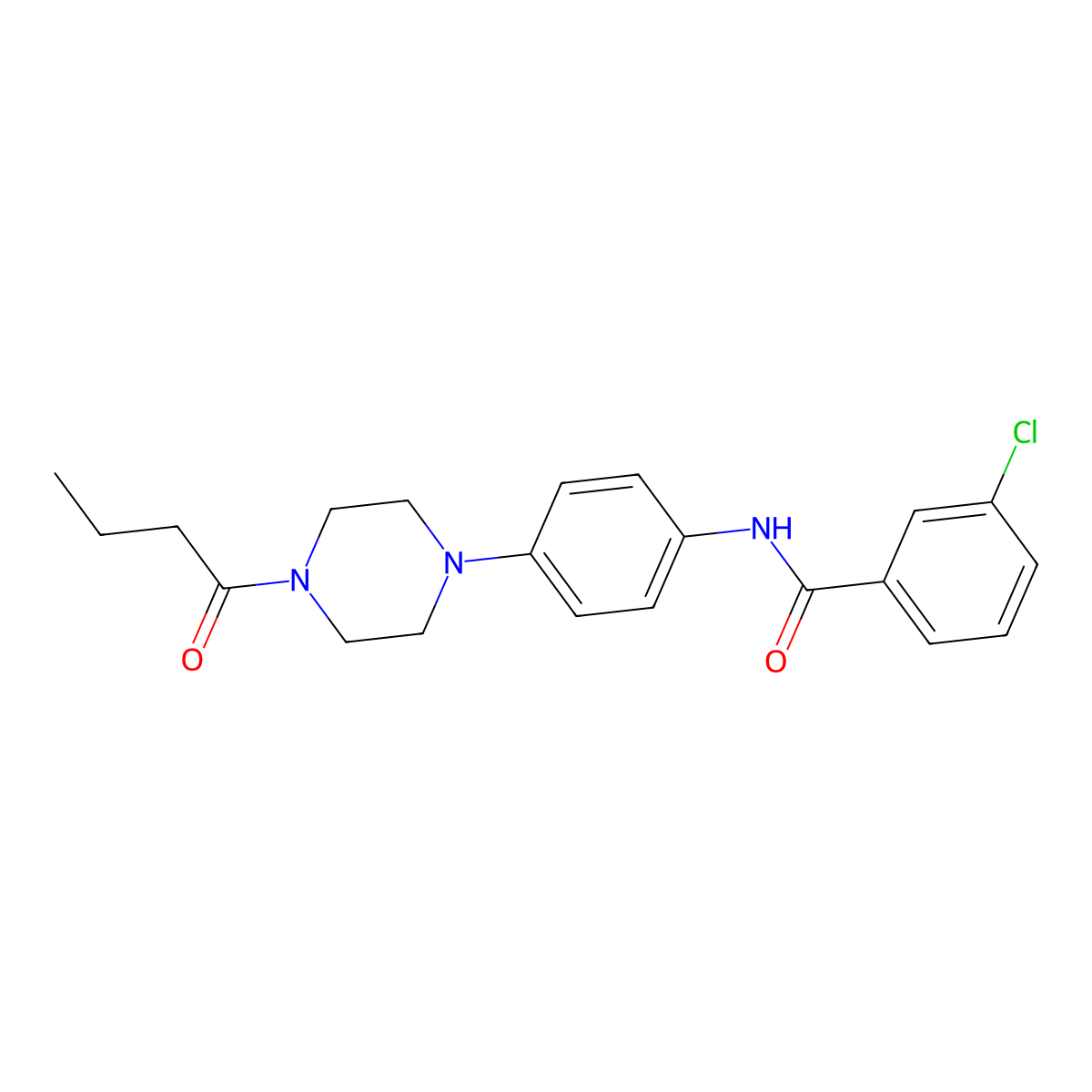 N-[4-(4-butanoylpiperazin-1-yl)phenyl]-3-chlorobenzamide molecular structure, CAS 688331-26-2