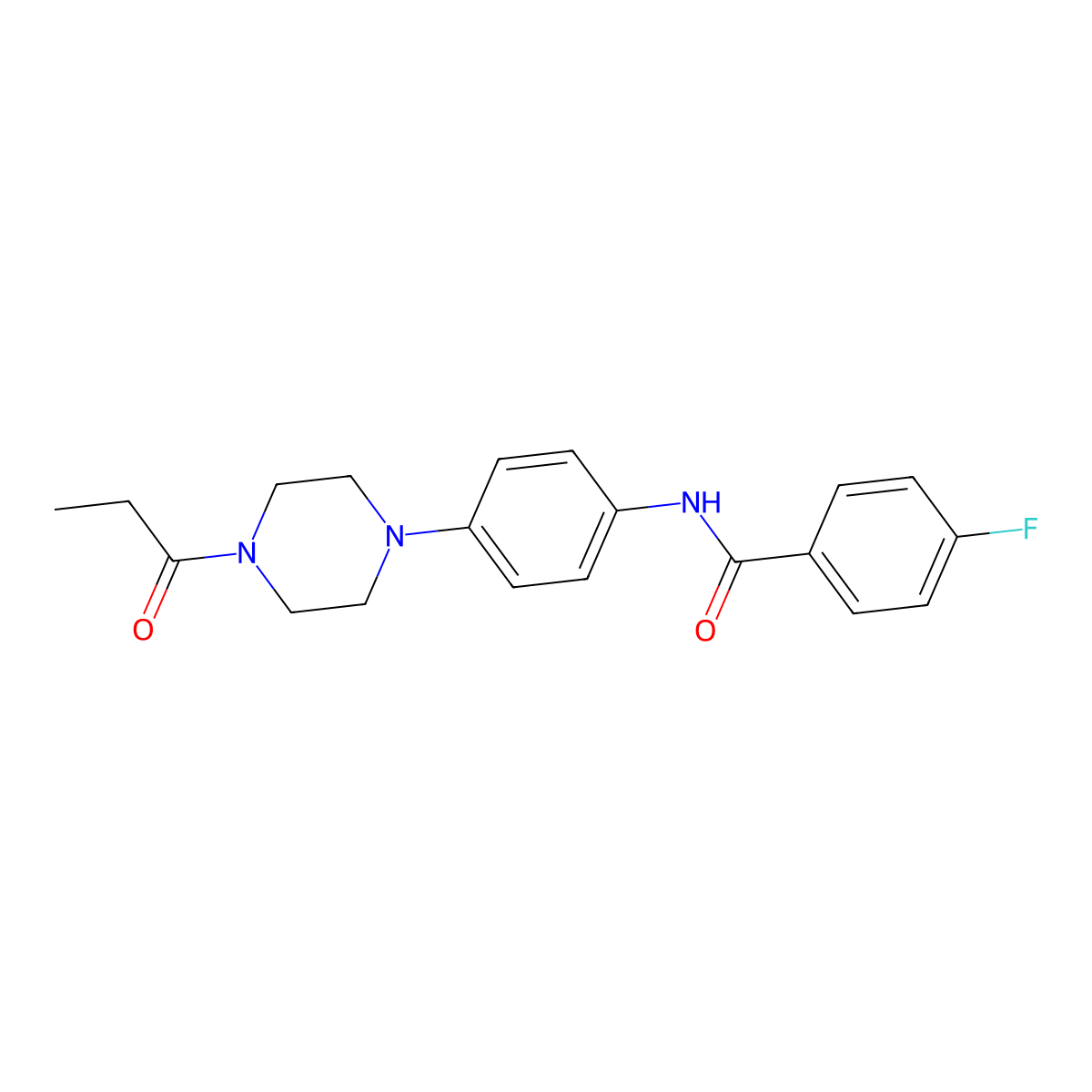 4-fluoro-N-[4-(4-propanoylpiperazin-1-yl)phenyl]benzamide molecular structure, CAS 688331-30-8