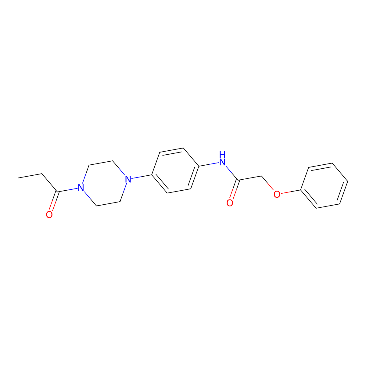 2-phenoxy-N-[4-(4-propanoylpiperazin-1-yl)phenyl]acetamide molecular structure, CAS 688331-61-5