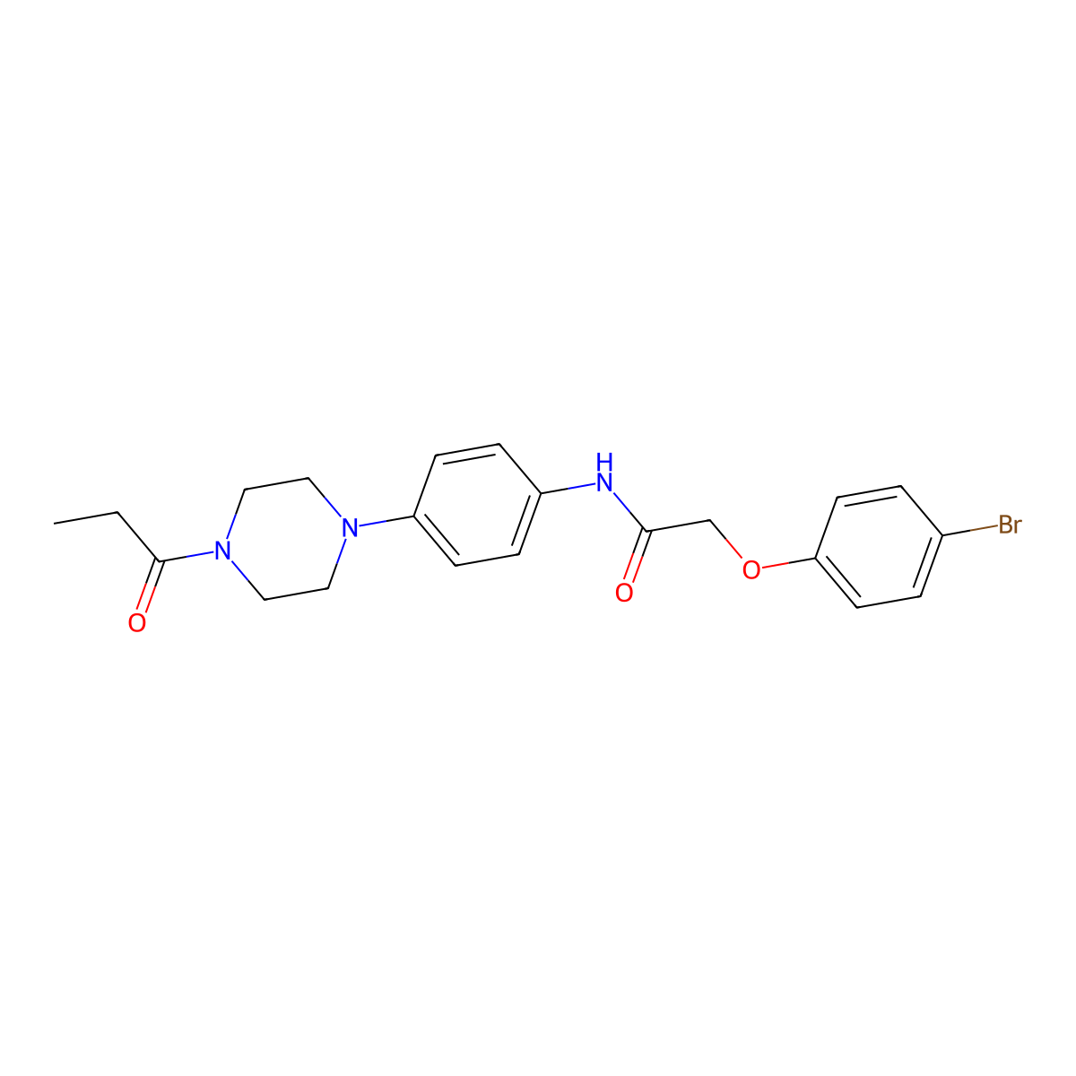 2-(4-bromophenoxy)-N-[4-(4-propanoylpiperazin-1-yl)phenyl]acetamide molecular structure, CAS 688331-69-3