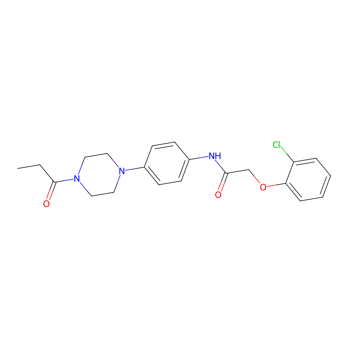 2-(2-chlorophenoxy)-N-[4-(4-propanoylpiperazin-1-yl)phenyl]acetamide molecular structure, CAS 688331-85-3