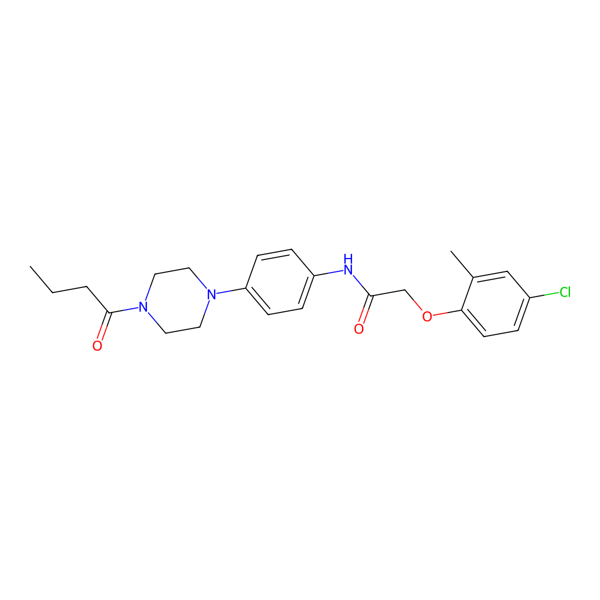 N-[4-(4-butanoylpiperazin-1-yl)phenyl]-2-(4-chloro-2-methylphenoxy)acetamide molecular structure, CAS 688331-87-5
