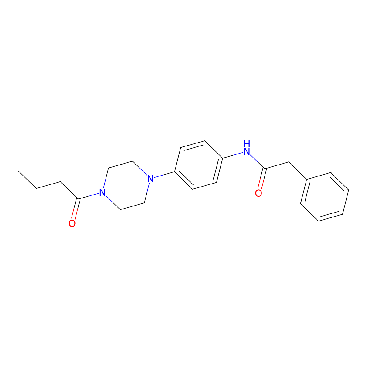 N-[4-(4-butanoylpiperazin-1-yl)phenyl]-2-phenylacetamide molecular structure, CAS 688333-49-5