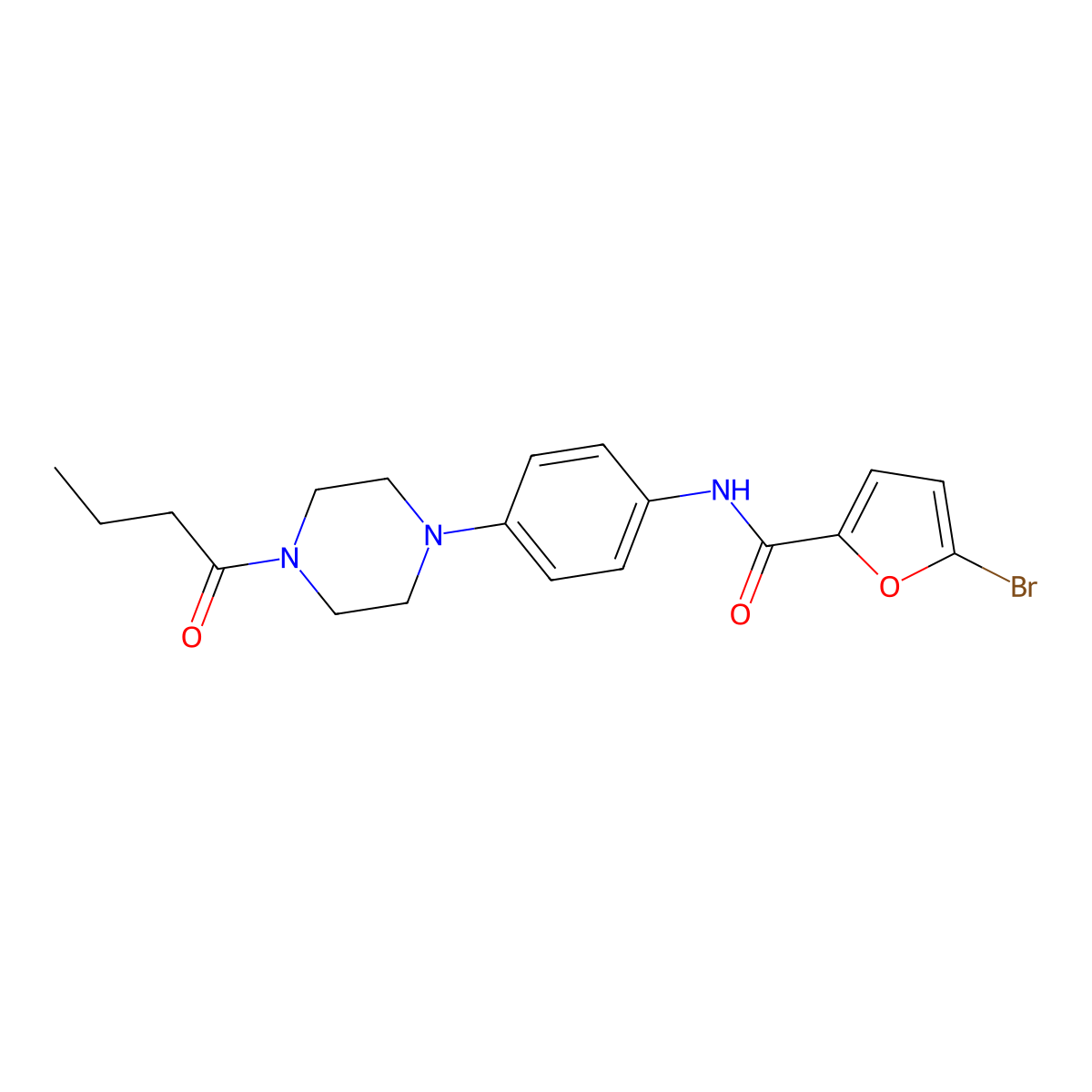 5-bromo-N-[4-(4-butanoylpiperazin-1-yl)phenyl]furan-2-carboxamide molecular structure, CAS 688333-51-9