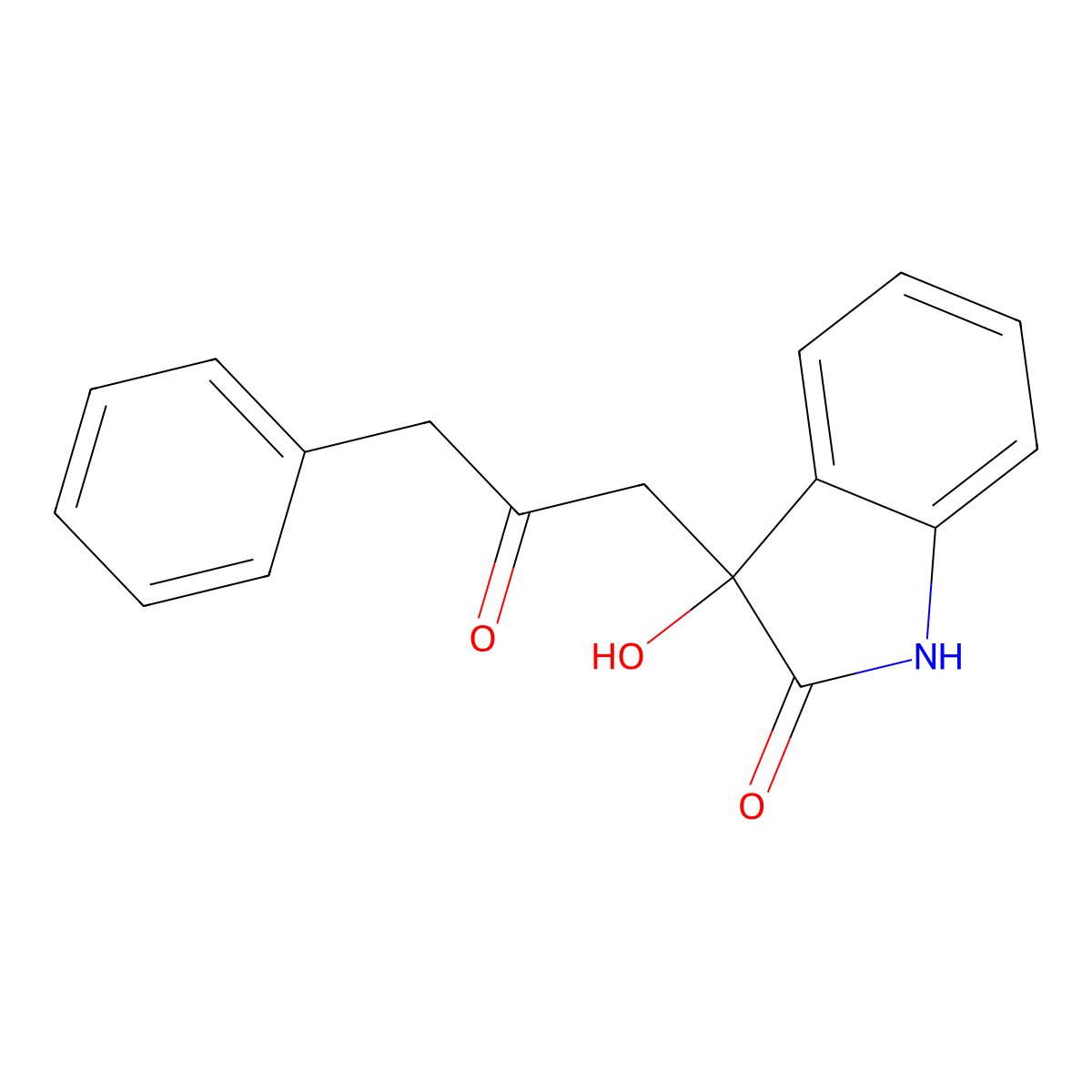 3-hydroxy-3-(2-oxo-3-phenylpropyl)-1,3-dihydro-2H-indol-2-one molecular structure, CAS 688333-67-7
