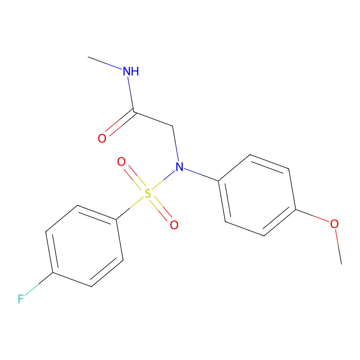 2-(N-(4-fluorophenyl)sulfonyl-4-methoxyanilino)-N-methylacetamide molecular structure, CAS 688333-82-6