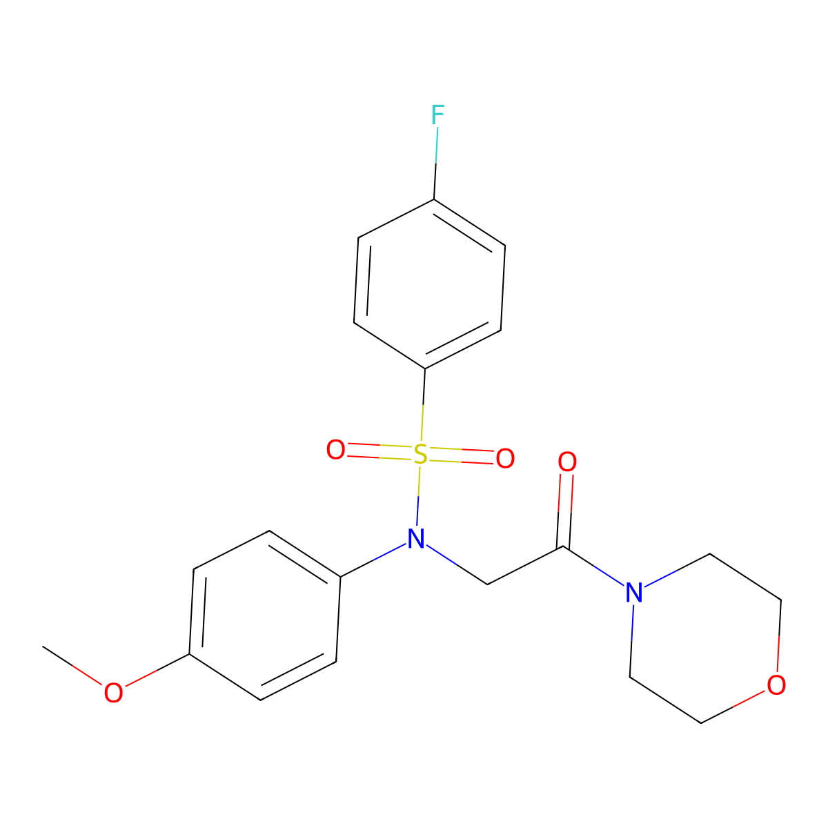 4-fluoro-N-(4-methoxyphenyl)-N-[2-(morpholin-4-yl)-2-oxoethyl]benzenesulfonamide molecular structure, CAS 688333-94-0